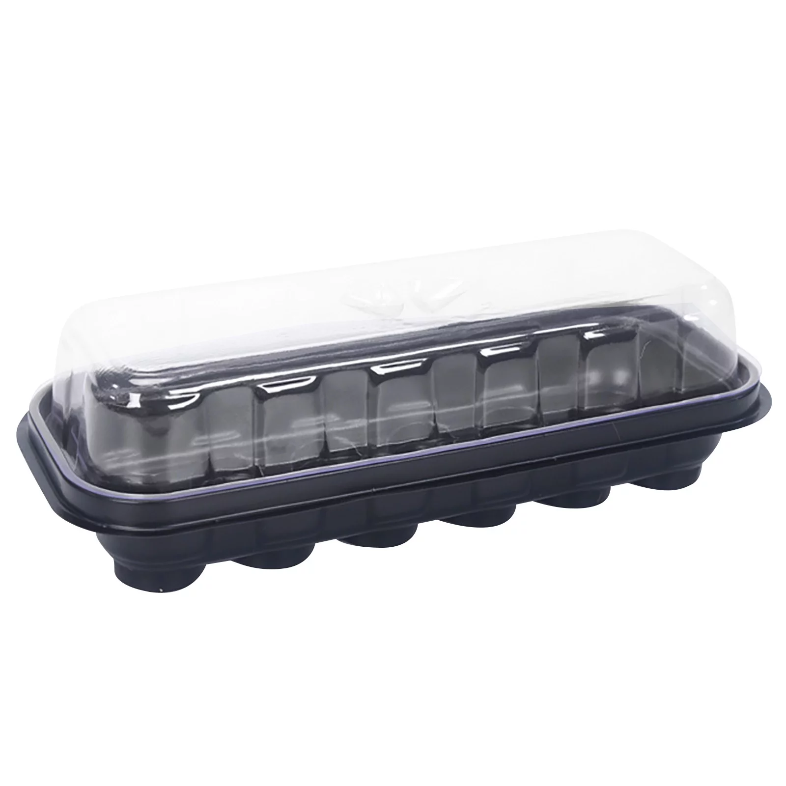 Long Sowing Seedling Tray With 12 Gr id Seedling Block Gardening Box Tray with Shelled Corn Sprout Tray Squirrel Food Humidity Trays for Succulent Propagation Tray Growing Mats *6PCS