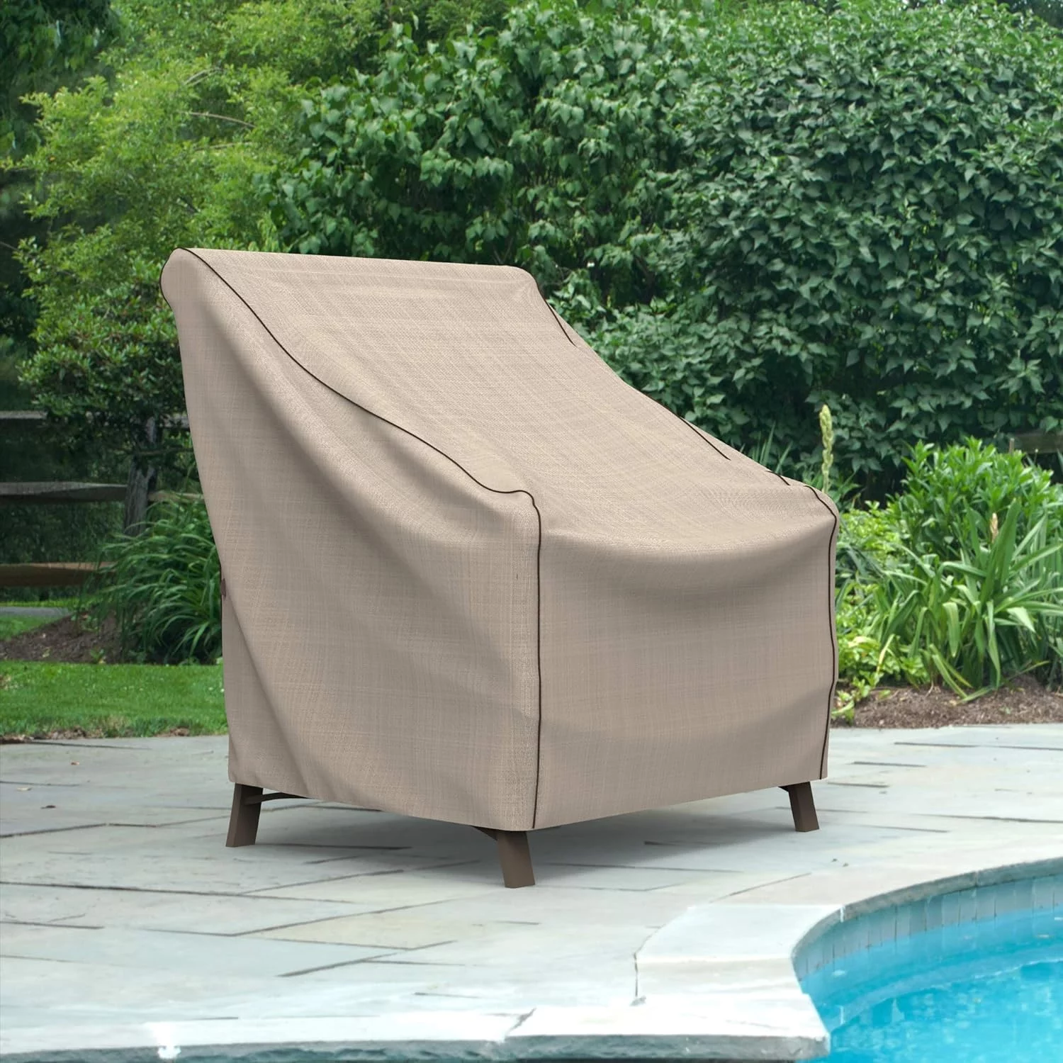 Empirepatio Tan Tweed Patio Chair Cover, Large
