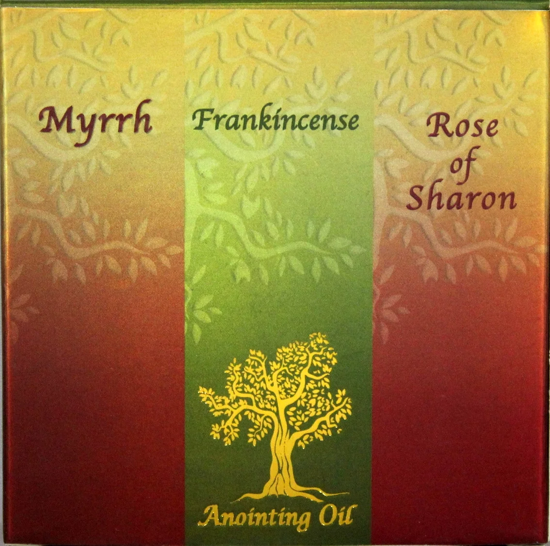 Holy Land gifts 154054 Anointing Oil Set of Three Oils - Frankincense Myrrh & Rose of Sharon