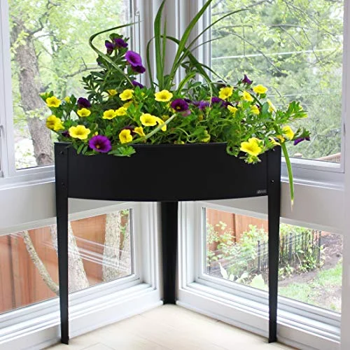 Corner Planter Metal Raised Garden Bed- Flower, herb or Vegetable Container, Gardening Outdoor Flower Pot