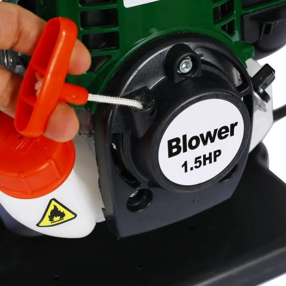 37.7CC 4 Stroke Leaf Blower Backpack with Extention Tube for Snow Blowing and Cleaning, Green (1.5HP 580CFM)