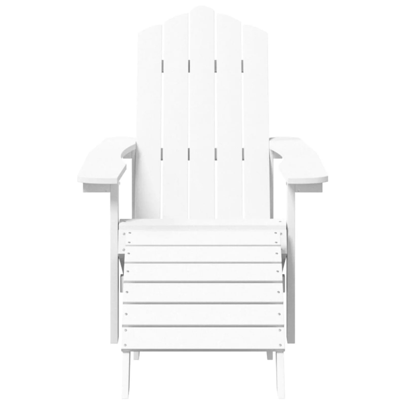 Tomshoo Patio Adirondack Chairs 2 pcs with Footstools HDPE White
