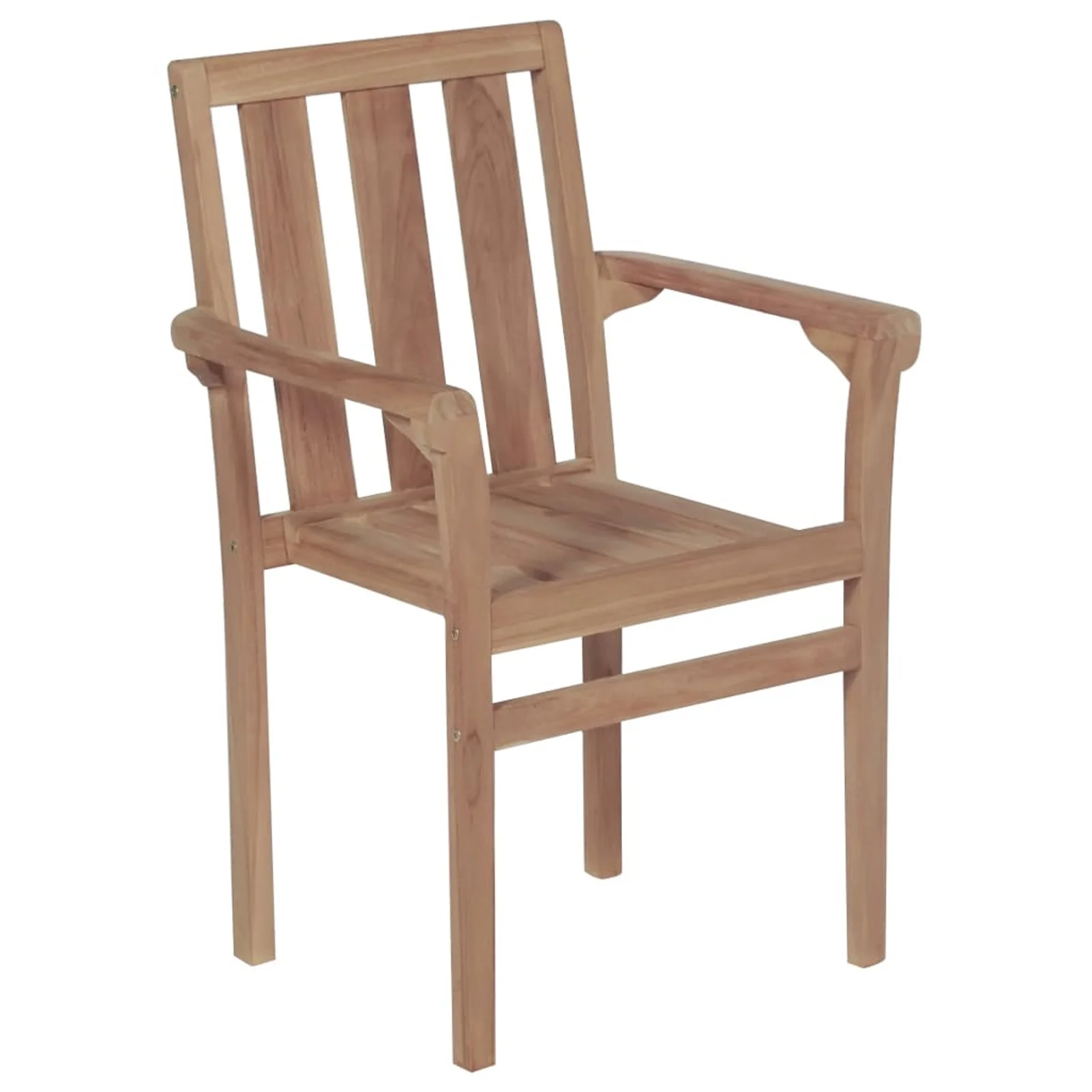 ikayaa Stackable Patio Chairs 6 pcs Solid Teak Wood