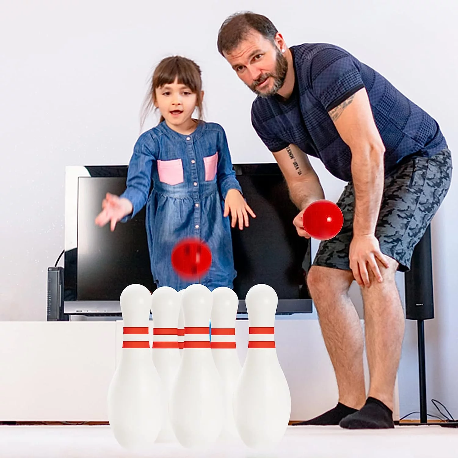 Style-Carry Light Up Kids Bowling Set, Includes 6 Pins and 1 Ball Kids Toddler Indoor & Outdoor Games for Boys Girls 3 4 5 6 Years