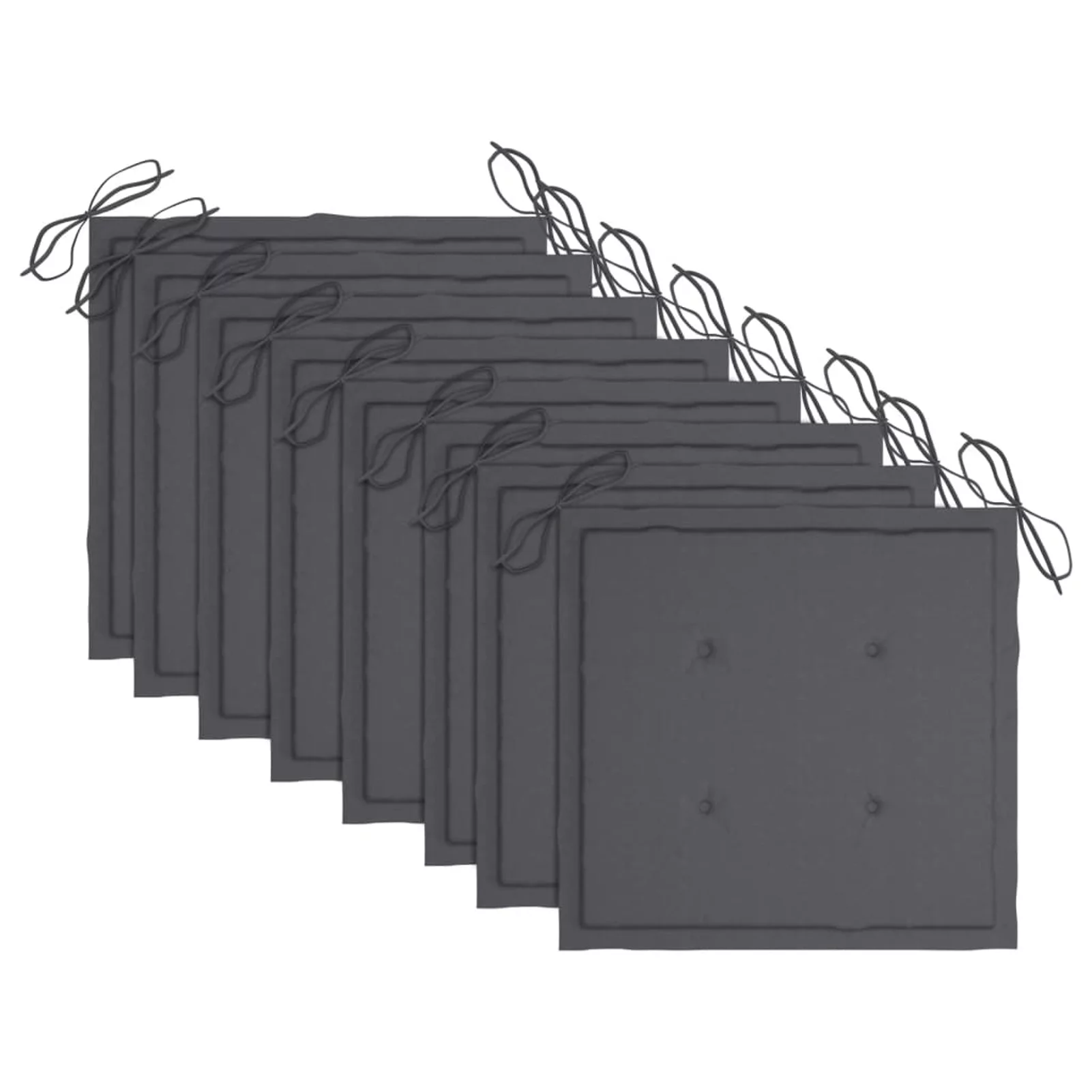 Suzicca Dining Chairs 8 pcs with Anthracite Cushions Solid Teak Wood