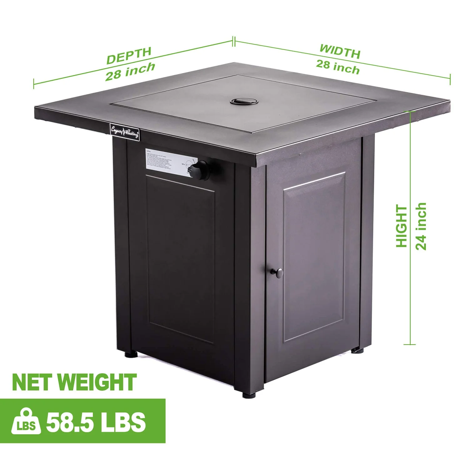 ZJbiubiuHome 28in Propane Fire Pits   50000 BTU Gas Square Outdoor Dinning Firepit Fireplace Dinning Tables with Lid  Lava Stone  ETL Certification  for Outside Garden Backyard Deck Patio