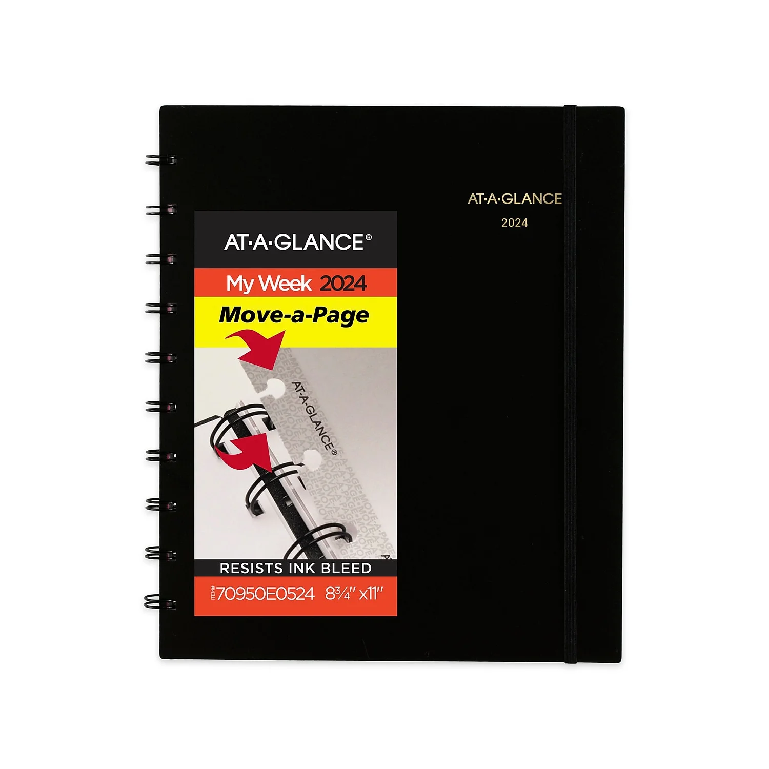 AT-A-GLANCE Move-A-Page 2024 Weekly Monthly Appointment Book Planner Black Large