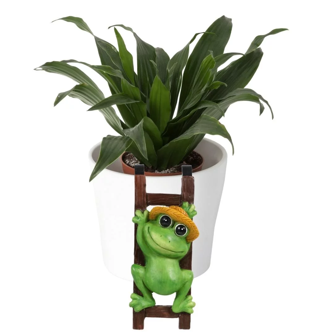 Flower Pot - Hugger Figurine - Frog (2 Pcs) Garden Décor - Get All The Fun Collections of Pot Pal Climbers - Hanging Planter Decorations - Patio Decor - Yard Decor