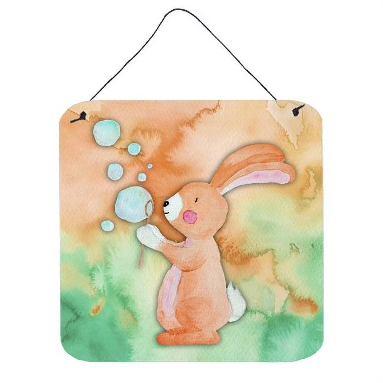 Rabbit & Bubbles Watercolor Wall or Door Hanging Prints