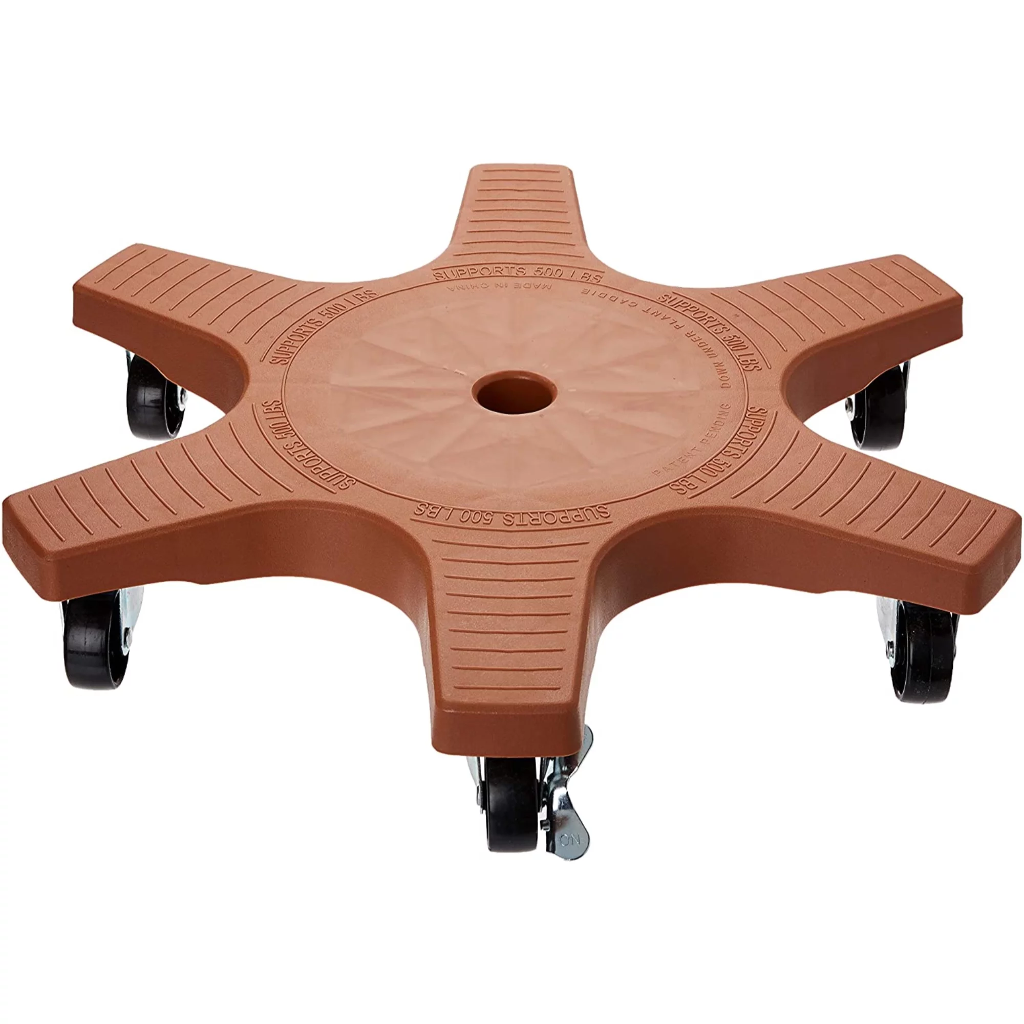 Down Under 3.5 in. H Terracotta Plastic Wheeled Plant Stand