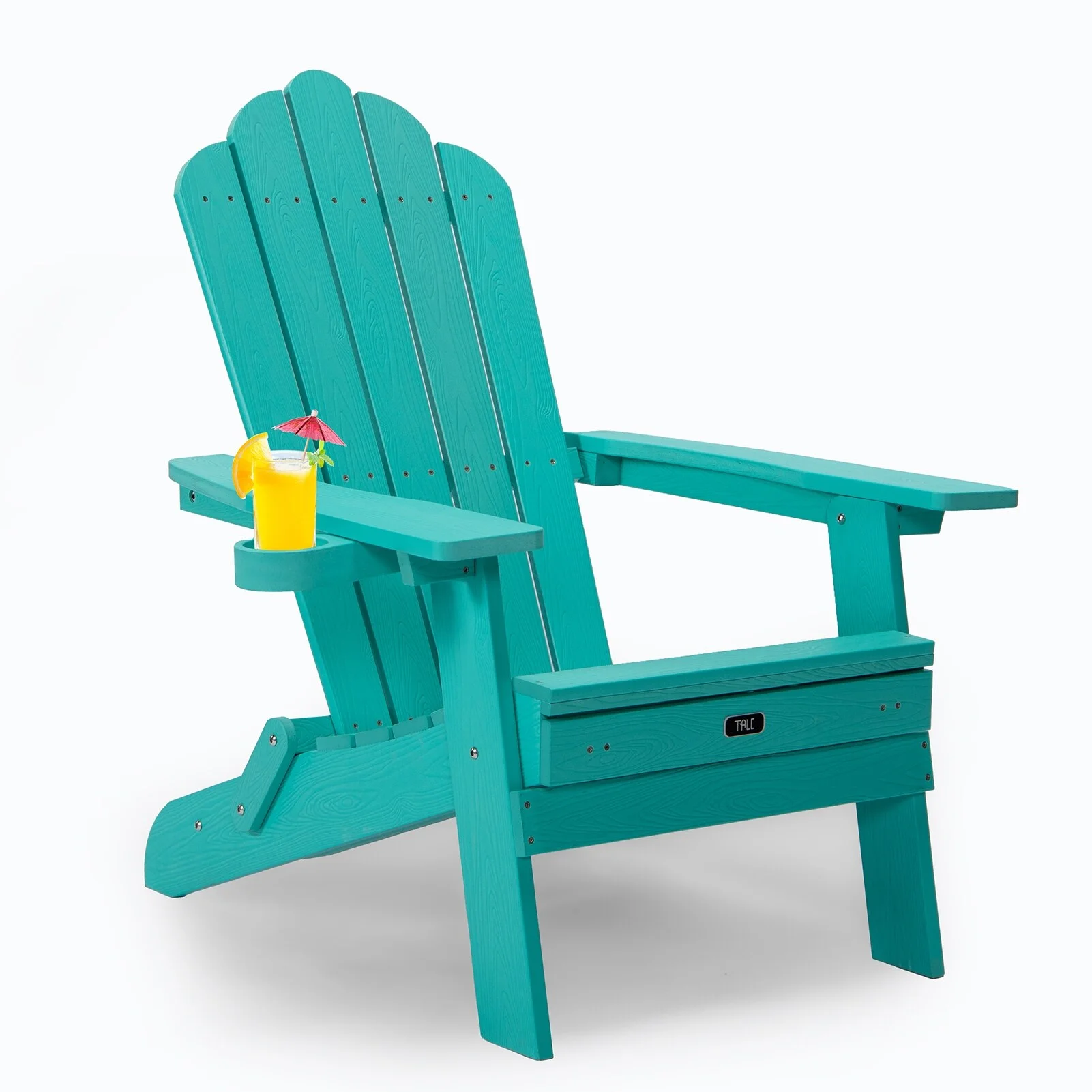 Nestfair  Folding Adirondack Chair with Pullout Ottoman and Cup Holder Green