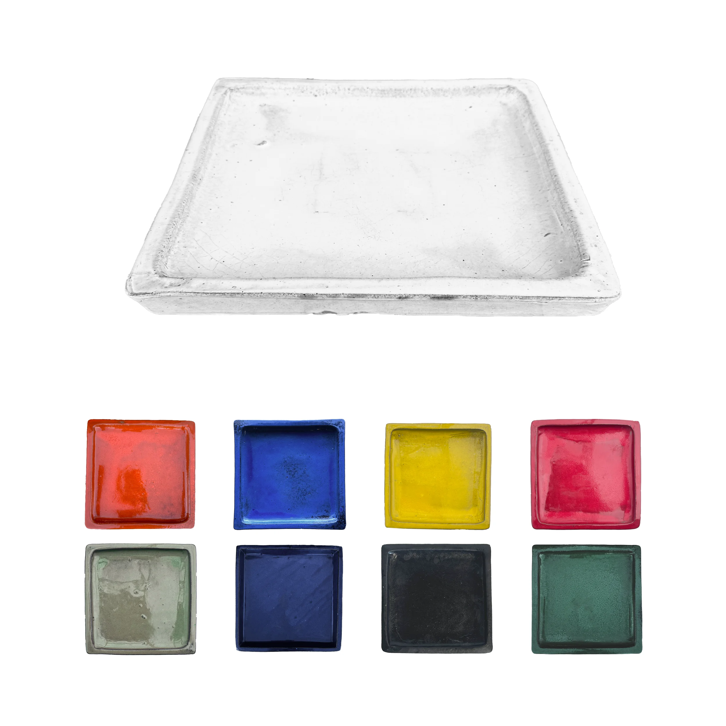Square Ceramic Saucer | High-Fired, White, Durable & Elegant | Planter Runoff Collector |8