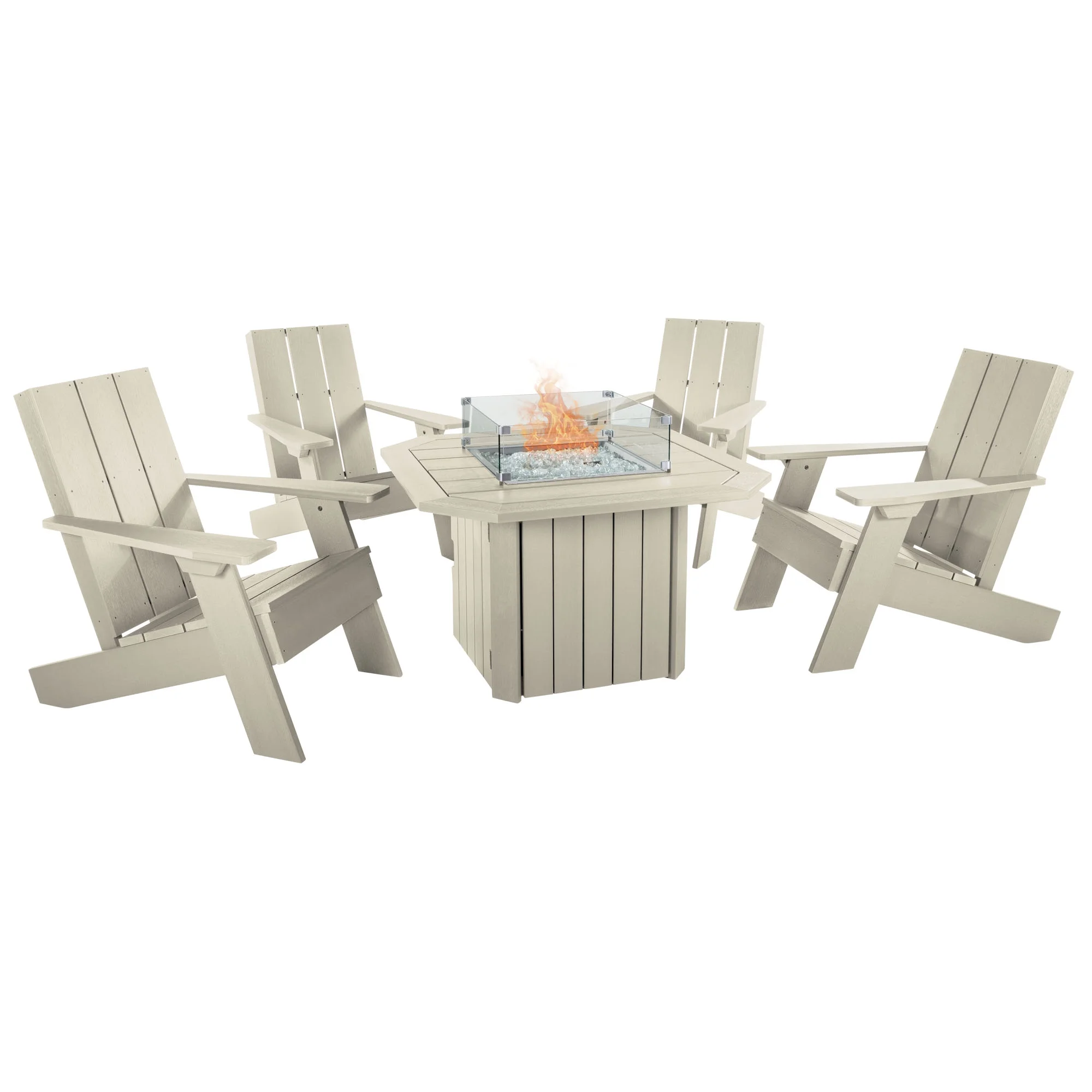 Highwood's Italica Modern Adirondack 5pc Conversation Set with Highwood's 40