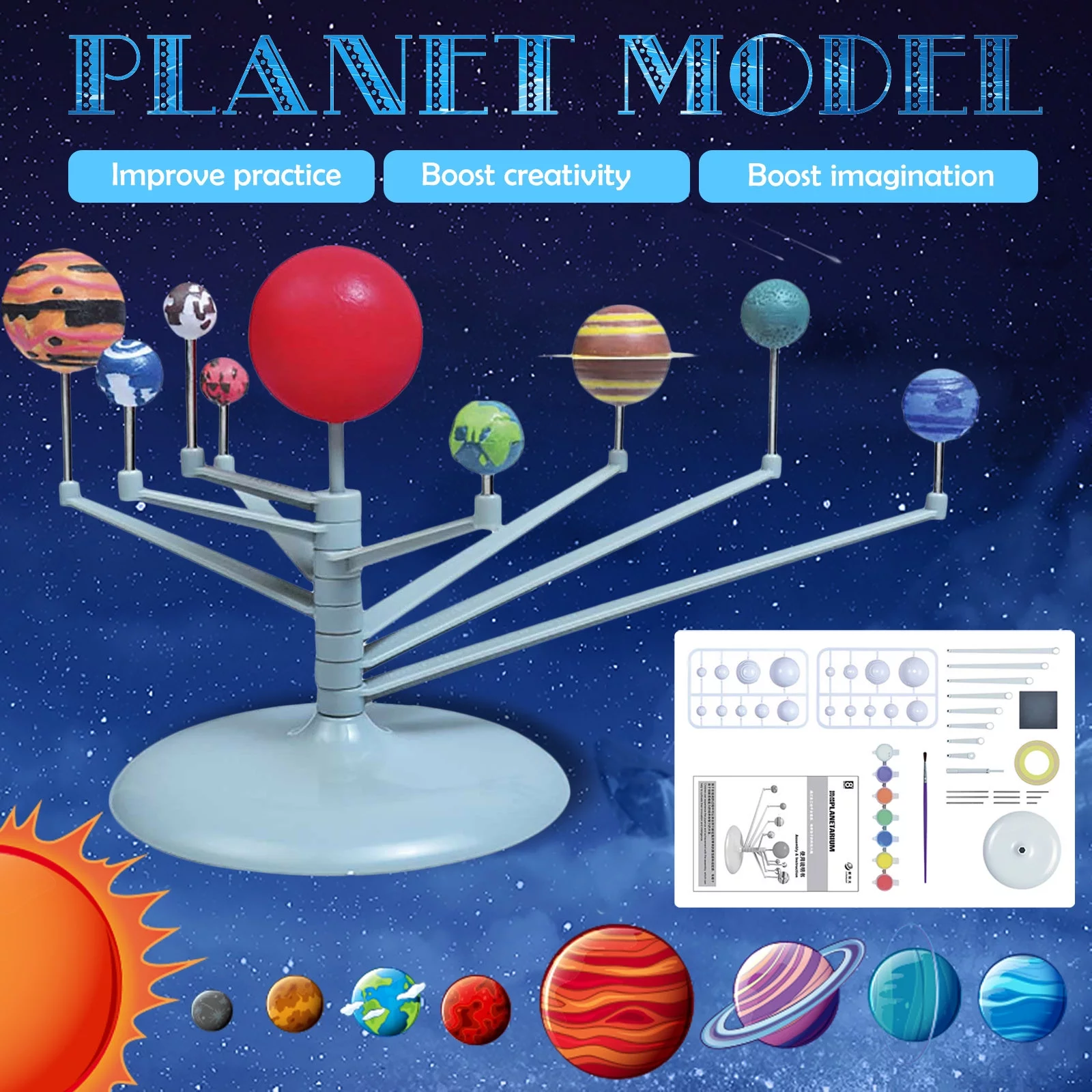 Sehao DIY Planetarium Solar System Model Nine Planets Astronomy Science Project Toy Plastic Education