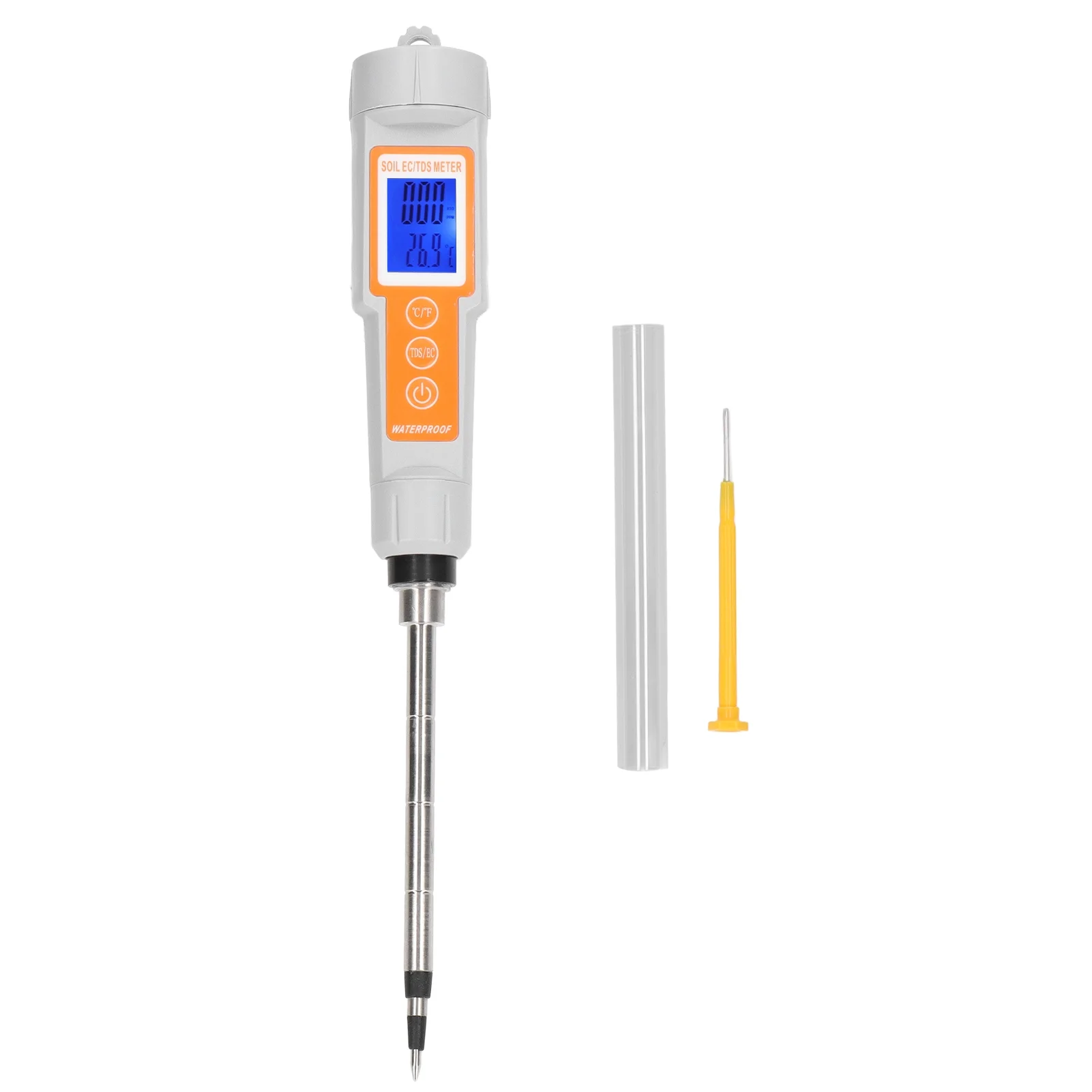 Soil PH Meter, Soil Moisture/Light/pH Tester Gardening Tool Kit 0-10000ppm Soil EC Meter Temperature Tester TDS Sensor LED Display Tool for Horticulture Planting