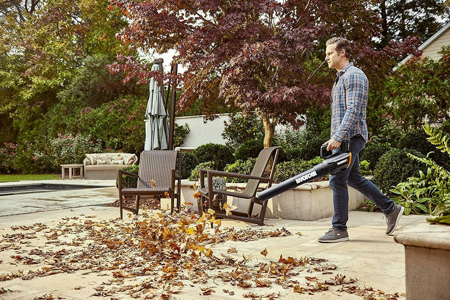WORX 20V Power Share 2 Batteries and Charger Included Cordless Leaf Blower # WG547.1