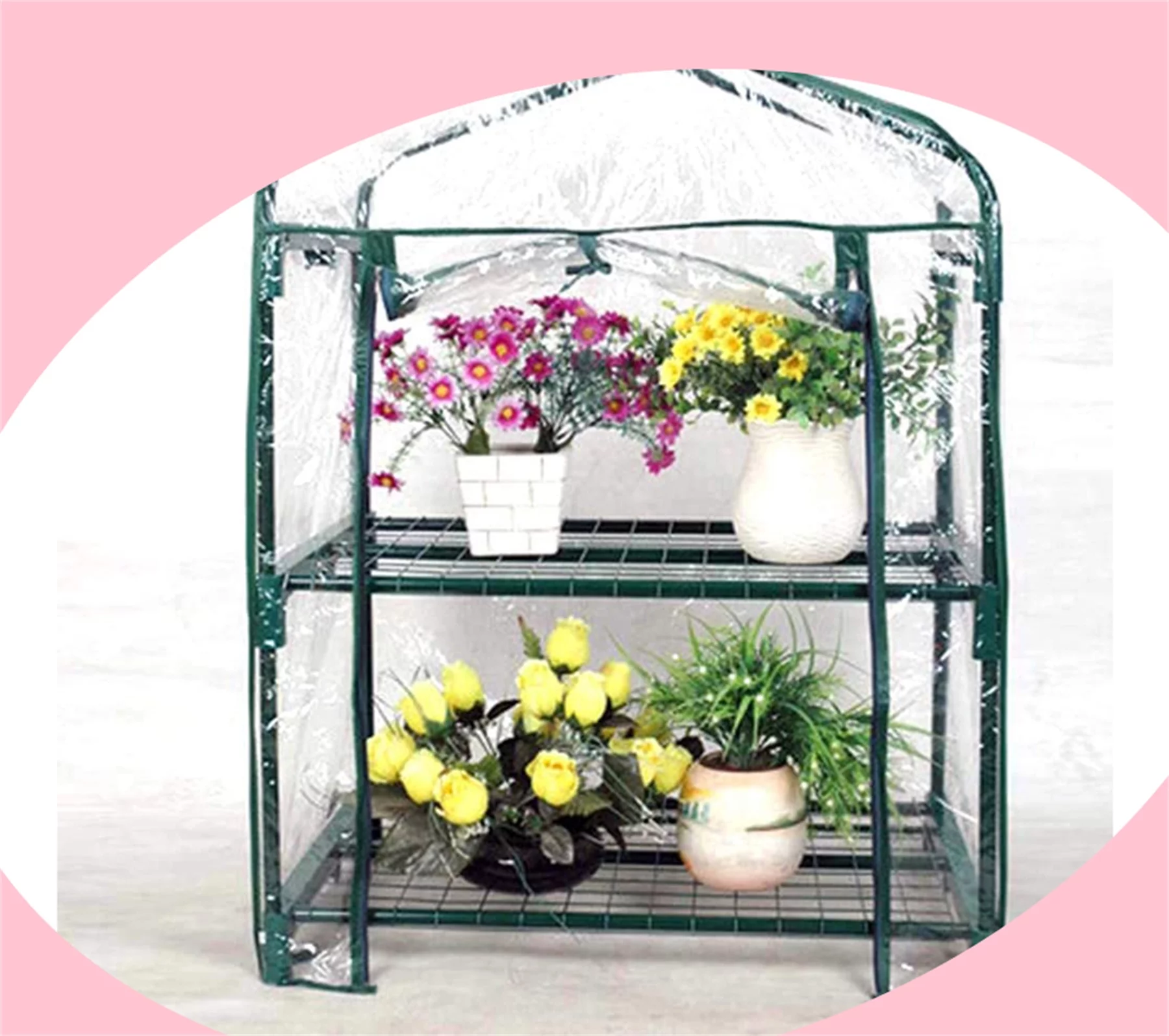 PVC Plant Greenhouse Cover, Portable Mini Cloche Greenhouse