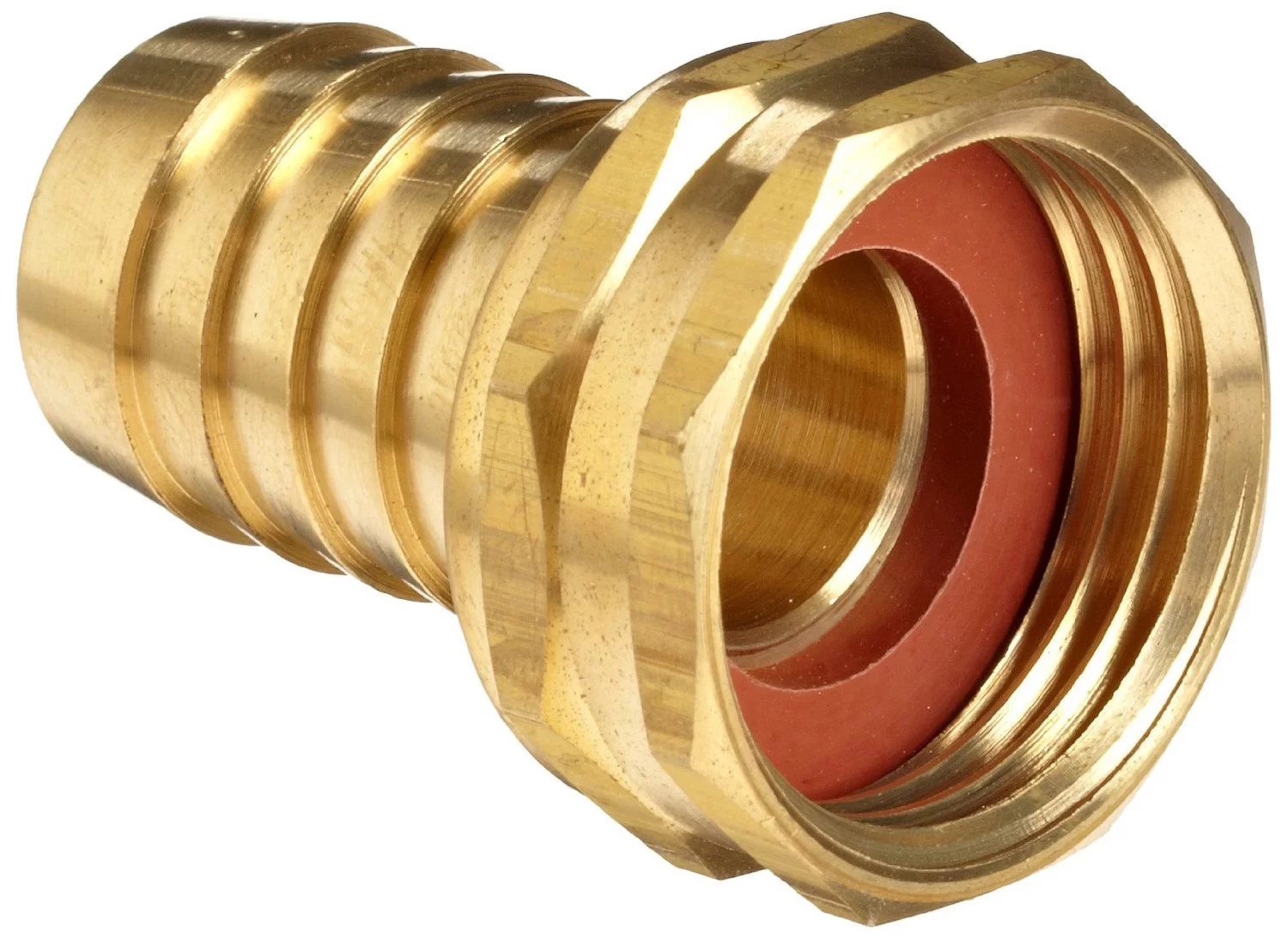 Anderson Metals Brass Garden Hose Swivel Fitting, Connector, 3/4 in. Barb x 3/4 in. Female Hose