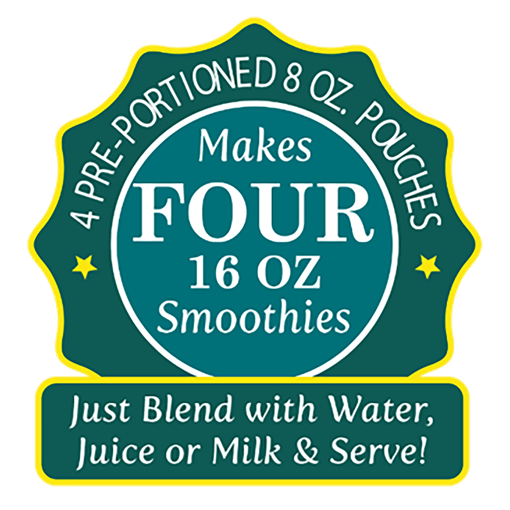 Campoverde Frozen Fruit & Veggie Smoothie 4 Pack, Passion Bliss 32oz Bag with Passion Fruit