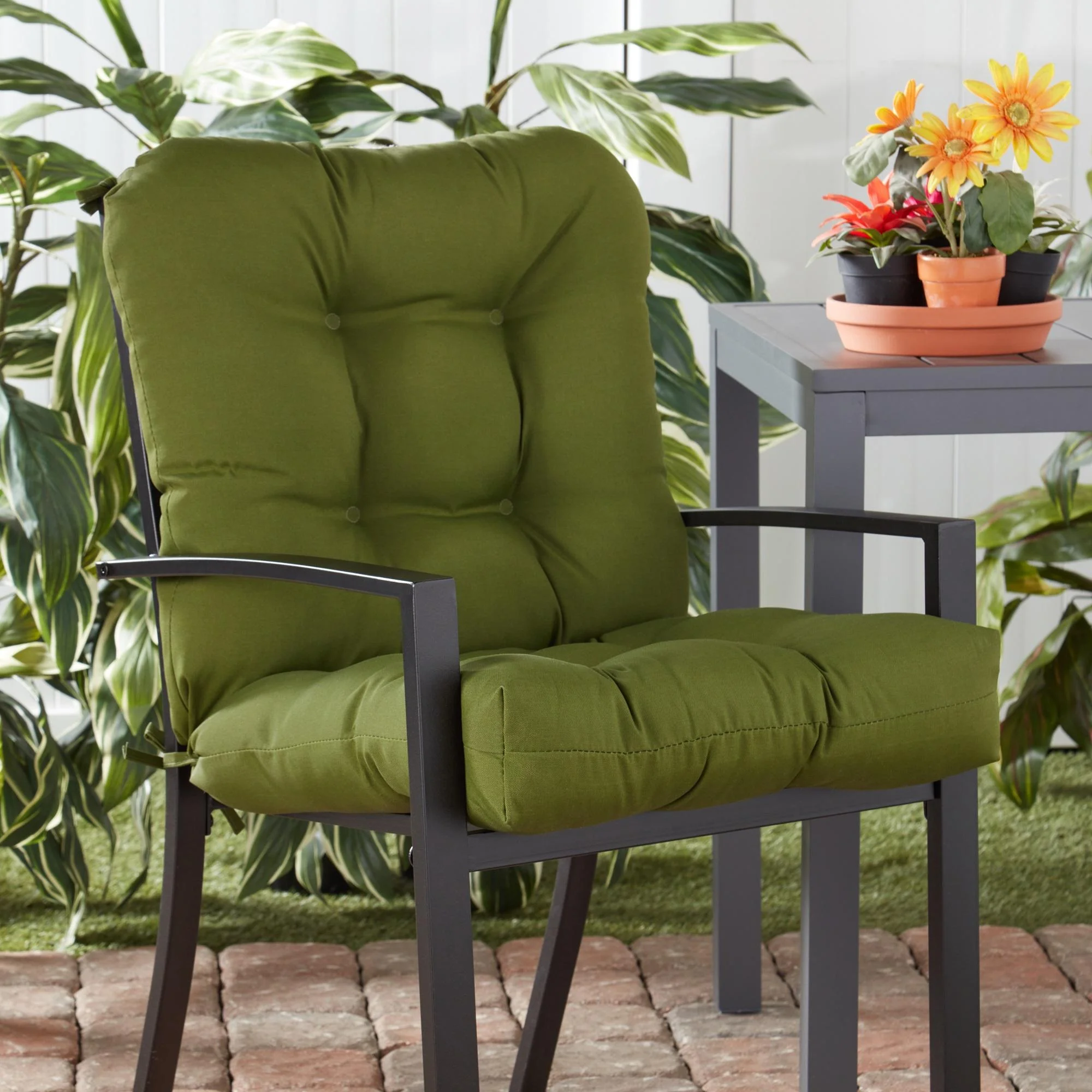 Greendale Home Fashions Hunter Green Outdoor Dining Chair Cushion