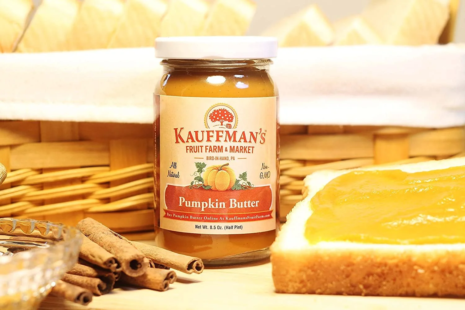 Kauffman Orchards Homemade Pumpkin Butter Spread, 8.5 Oz. Pack of 6