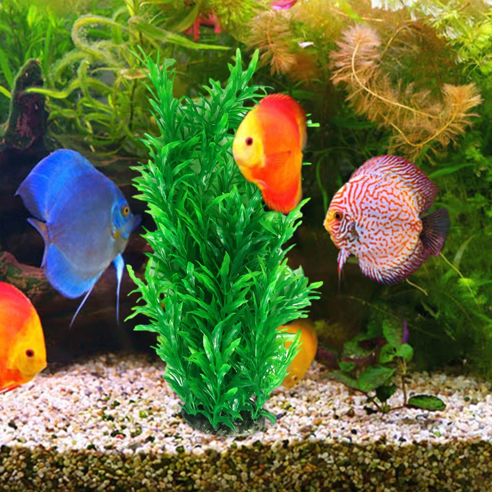 HALJEN Artificial Flowers for Outdoors in Pot Aquarium Accessories Decoration Fish Tank Aquatic