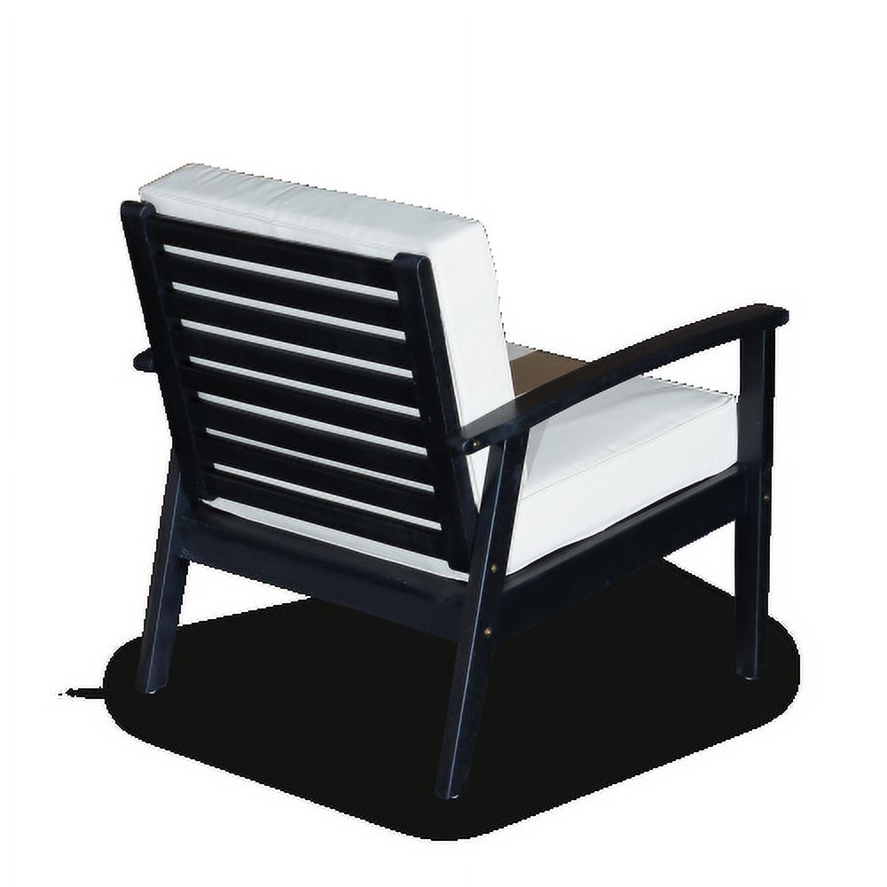 Deep Seat Eucalyptus Chair, Espresso Finish, Dark Green Cushions