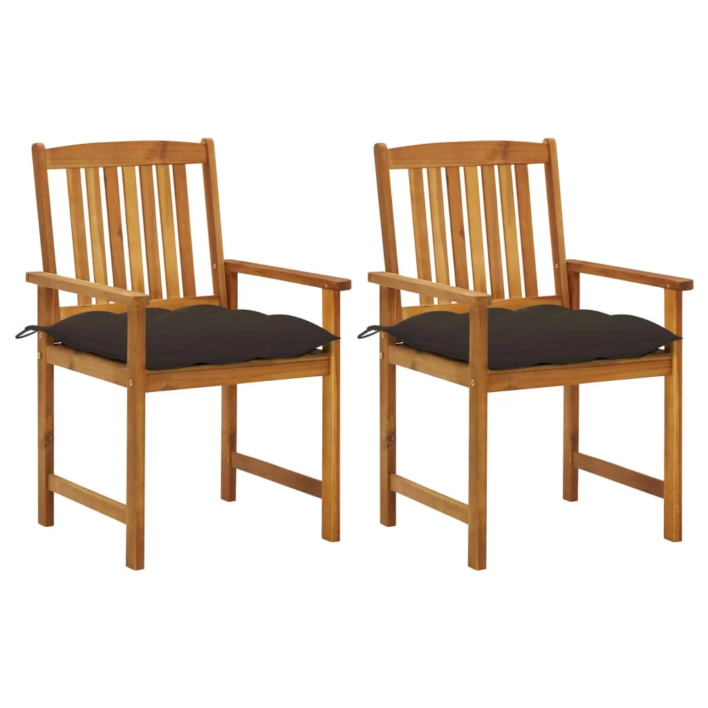 Irfora Patio Chairs with Cushions 2 pcs Solid Acacia Wood