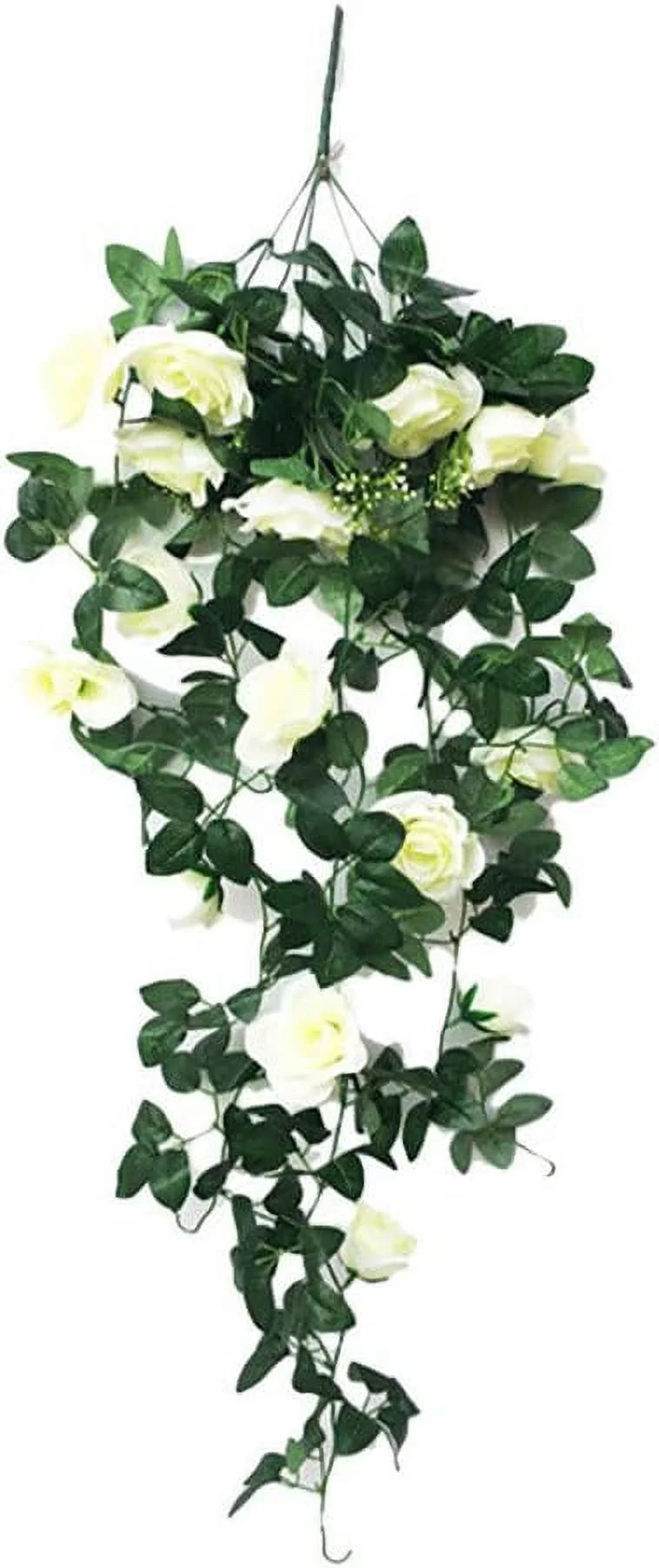 Spring Flowers Artificial for Decoration Fake Rose Faux Plants Indoor Green Rose Room Flower Flower Hanging Basket Balcony Orchid Home Wall Living Flower Vine Flower Decor Hanging Home Decor