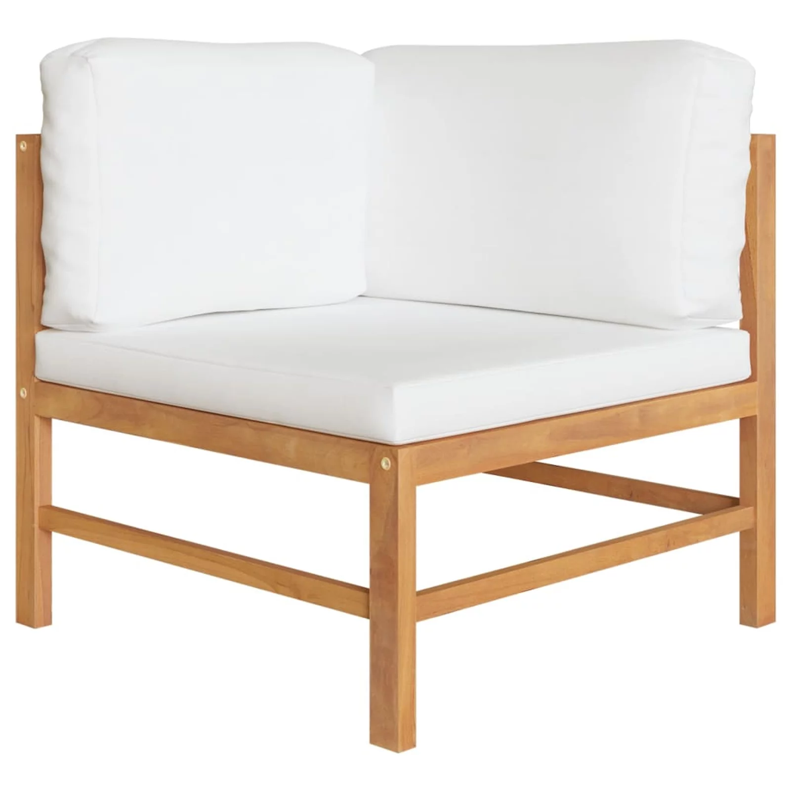 Andoer Cream 2-Seater Patio Sofa with Cushions Solid Teak Wood