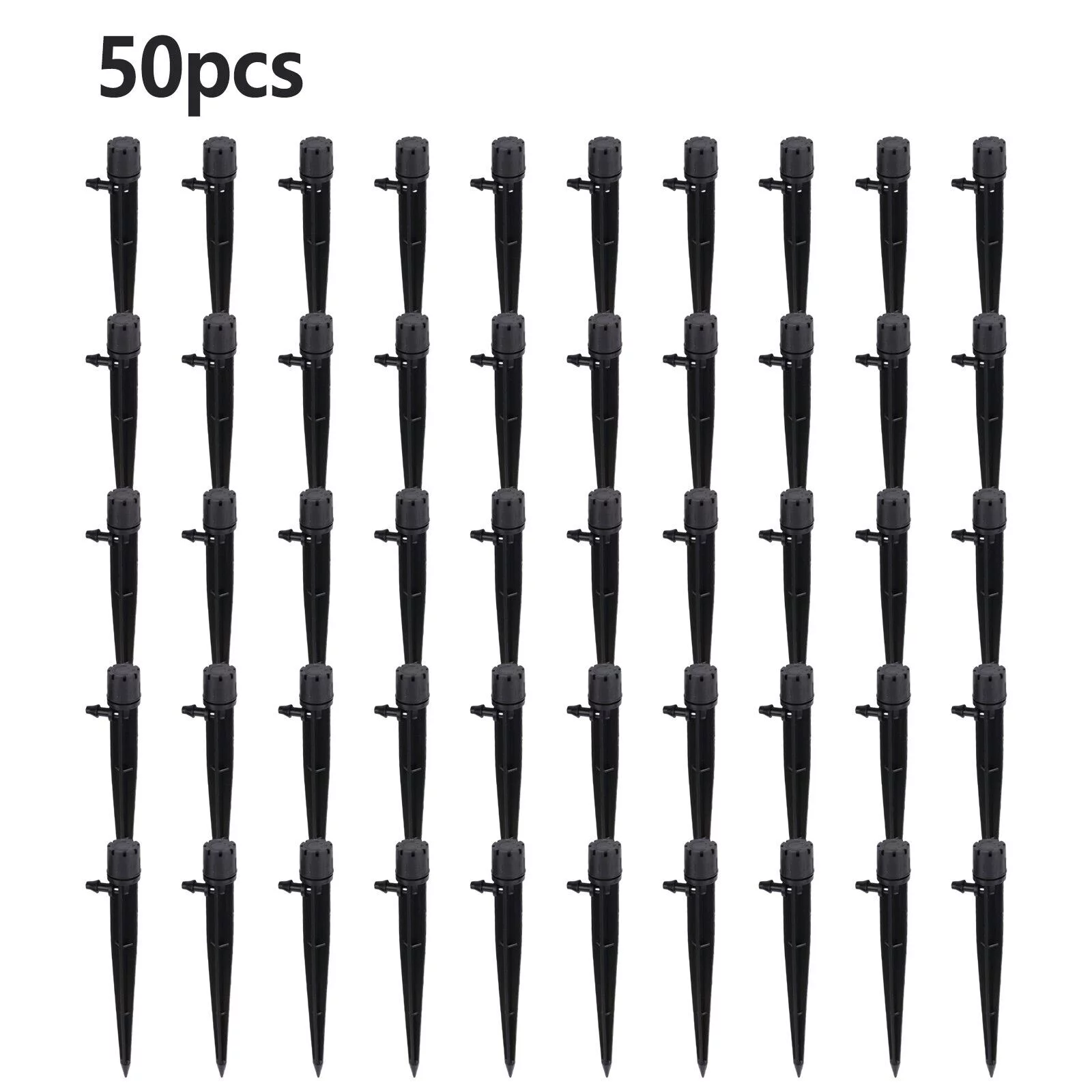 Cumbed 50 Pcs Adjustable Water Flow Irrigation Dripper Stake Emitter Drip System 360°