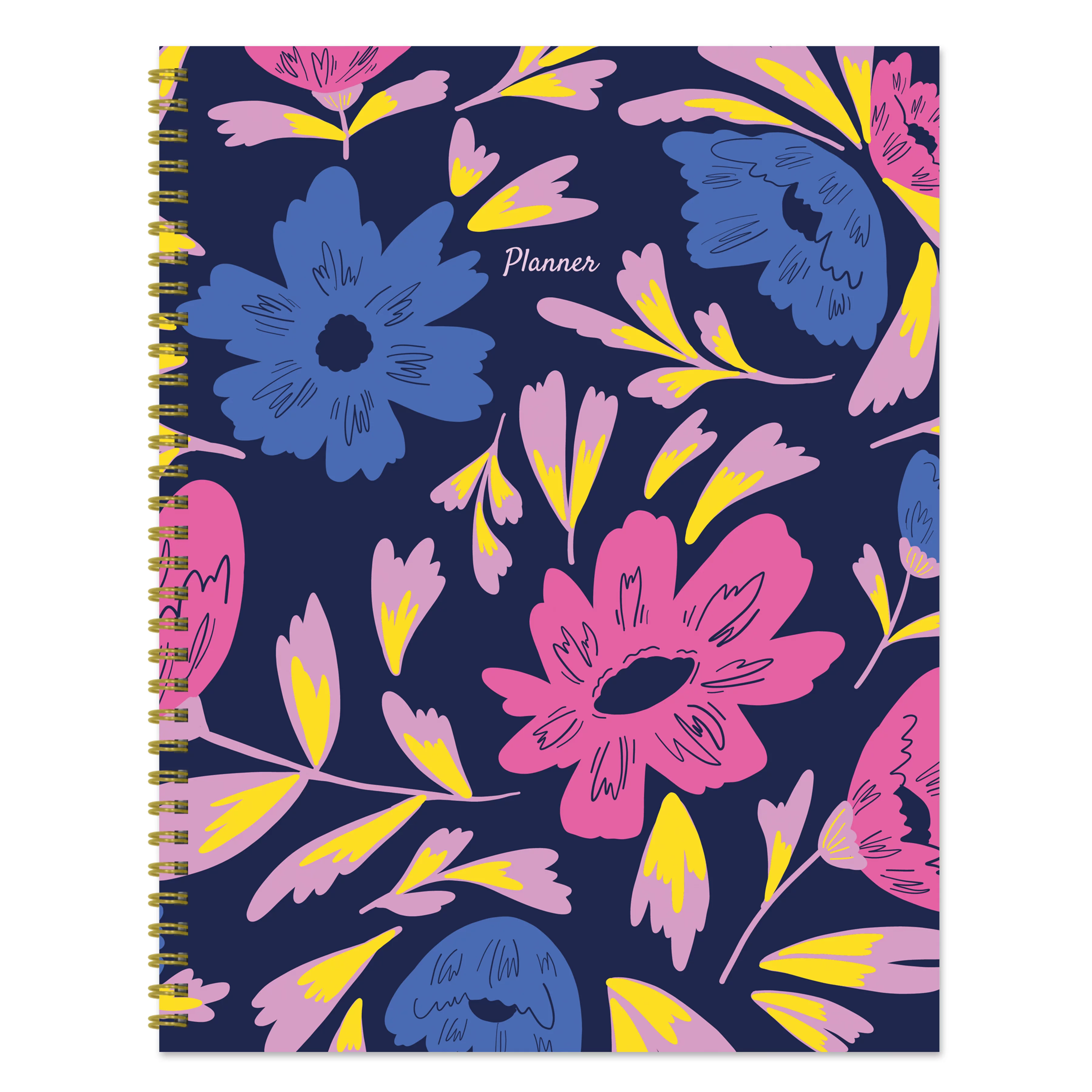 Bright Floral Blooms Undated Weekly Monthly Spiral Planner Multi 8.5