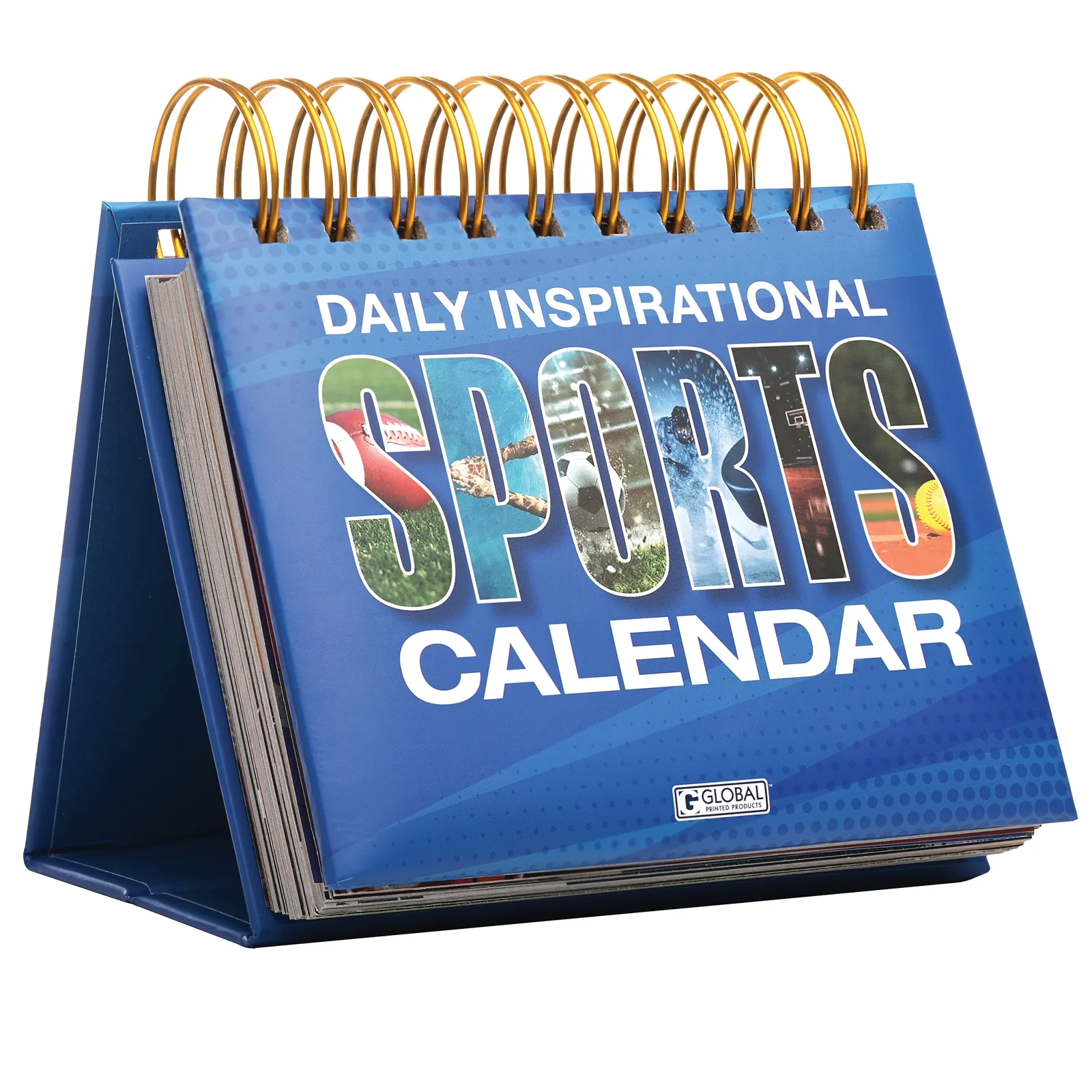 Excello Global Products Motivational & Inspirational Perpetual Daily Flip Calendar Self-Standing Easel (Sports Themed) - GPP-PC-01