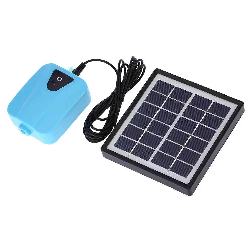 Solar PoweredDC Charging Oxygenator Water Pump Pond Aerator with 1 Air Stone Aquarium Airpump 2Lmin