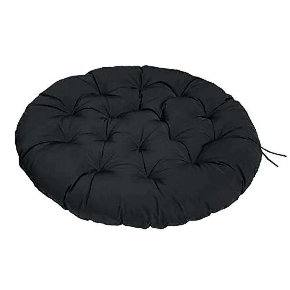 Water Resistant Papasan Cushion, Rocker Chair Pads, Hammock Seating Cushion for Hanging Egg Chair Folding Garden Sofa Patio Garden Swing Chair Black Round 24