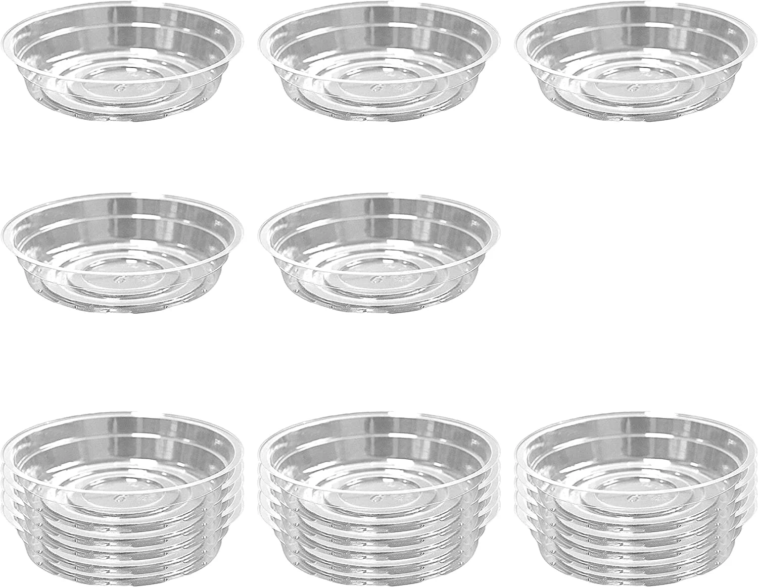 Black Duck Brand 20 Pack 8-Inch Plant Saucers Clear Plant Saucers Flower Pot Plastic Drip Trays Excellent for Indoor & Outdoor Plants