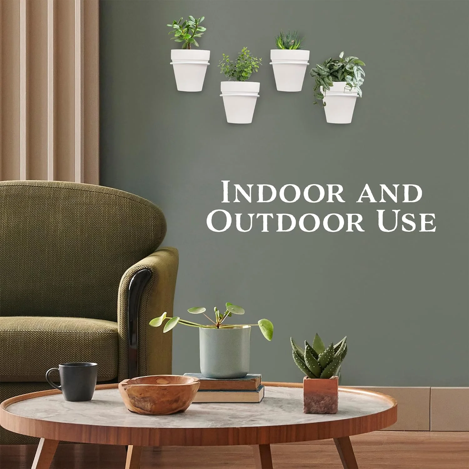 Metal Wall Ring Planters (4-Inch, White); Wall-Mounted Garden Holders