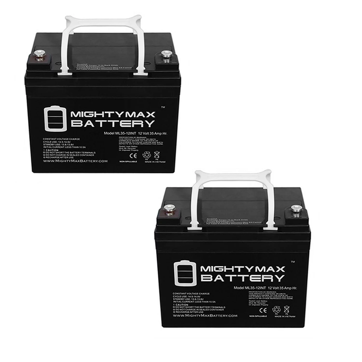 12V 35AH SLA Internal Thread Battery Replaces John Deere RX75 - 2 Pack