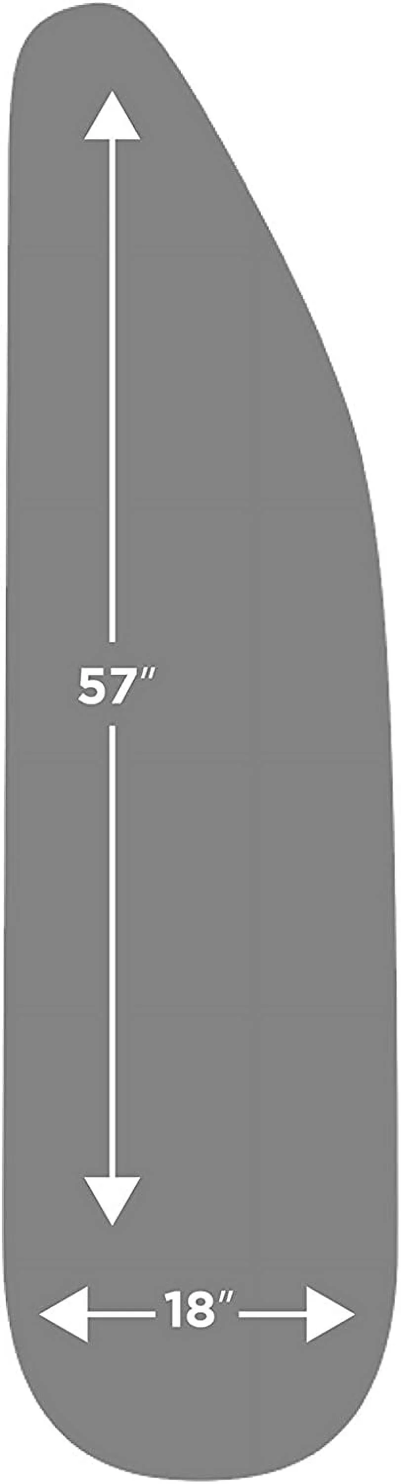 Asymmetric Ironing Board Padded Cover Only - 3 Layer Padded Ironing Board Cover Made for Euro-Pro Deluxe Board - AlumiTek Coated, Heat Reflective & Scorch Resistance - Gray
