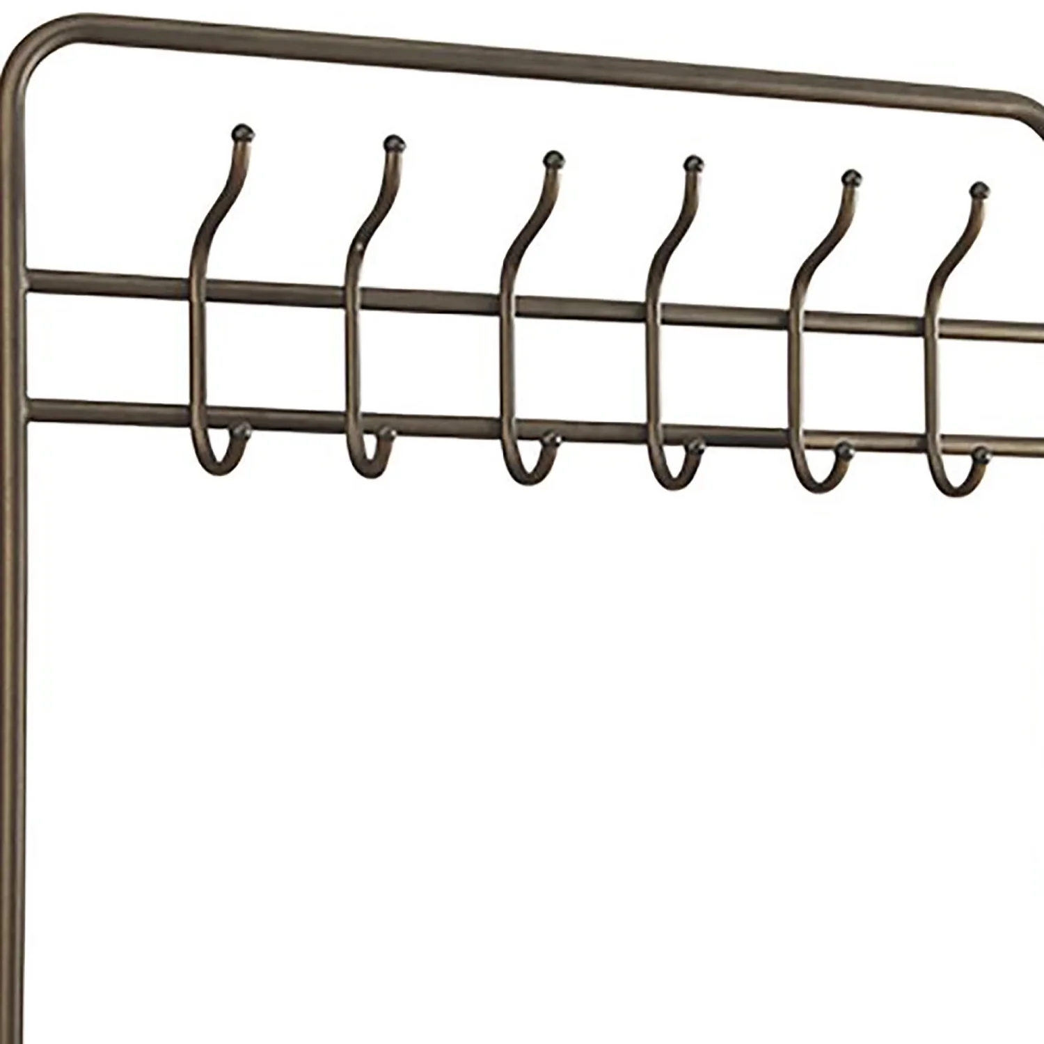 TQJKLFDY Black and Walnut 6-hook Hall Tree