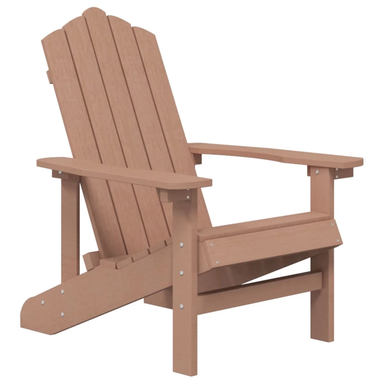 OWSOO Patio Adirondack Chair with Table HDPE Brown