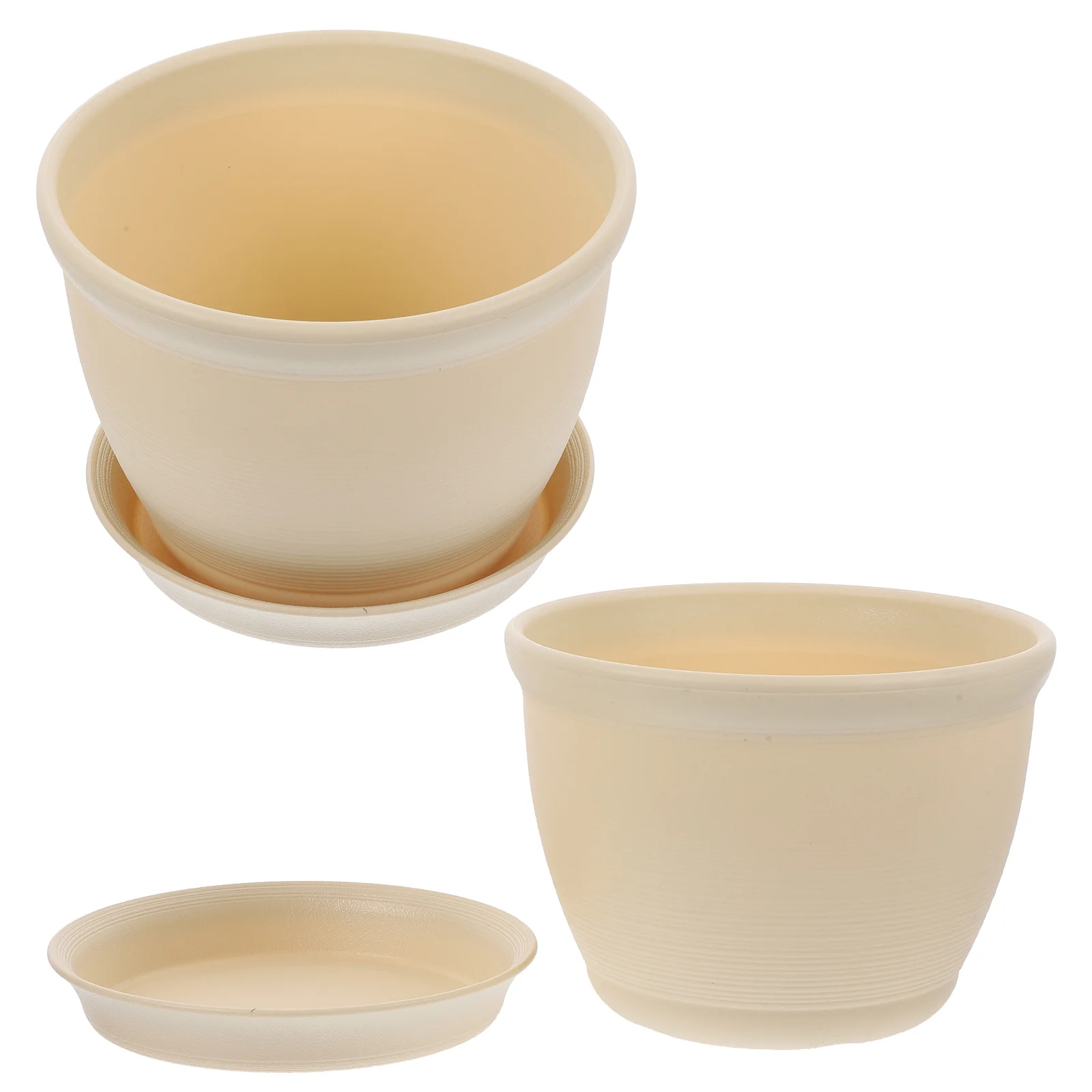 2 Sets Flowerpot Orchid Plant Decor Pots for Plants Plastic Green Table Top Succulent Indoor Potting Culture