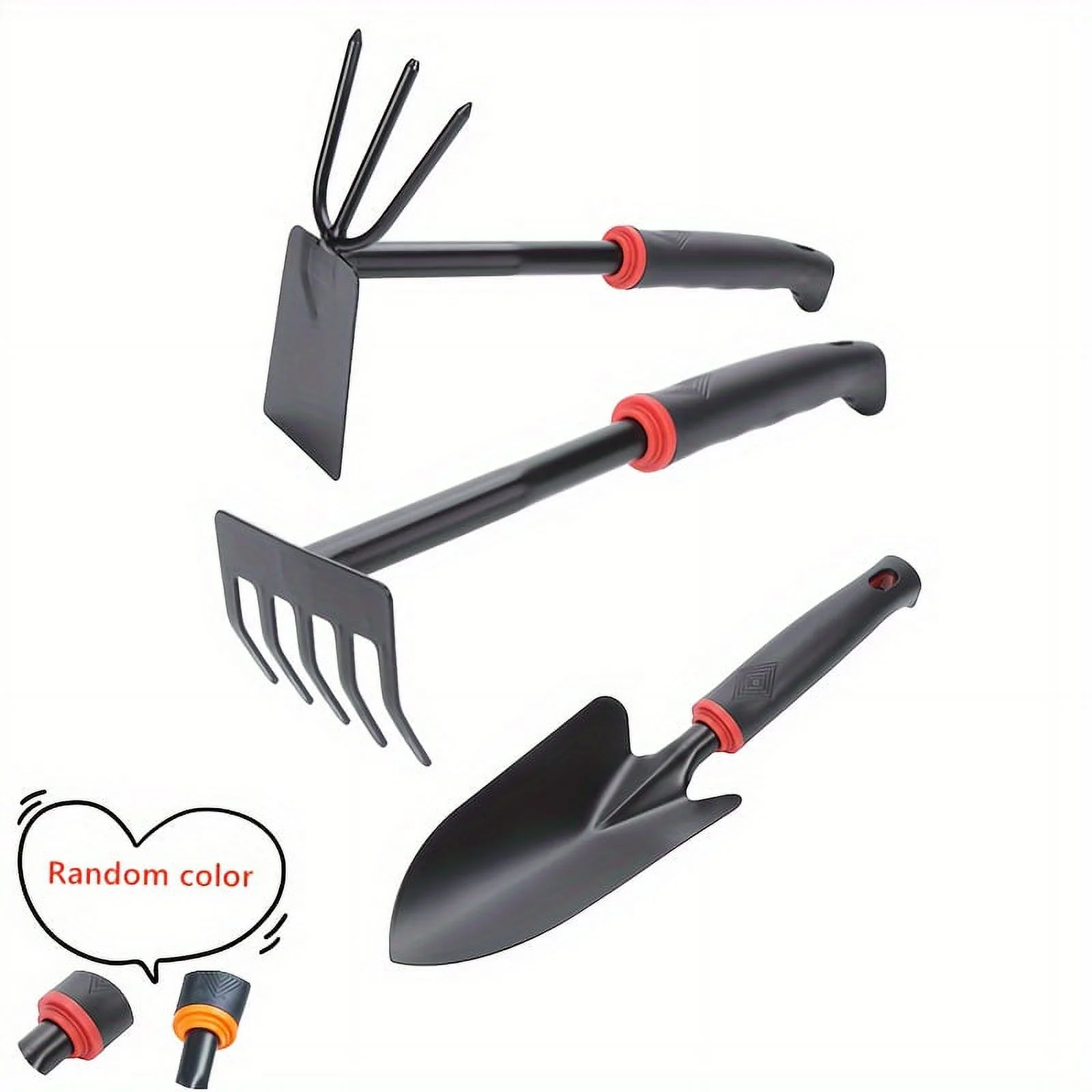 3pcs Garden Hand Tool Set, Wide Shovel Hand Cultivator Rake, Double-Side Tiller Plant Tools For Digging Transplanting Weeding, 11