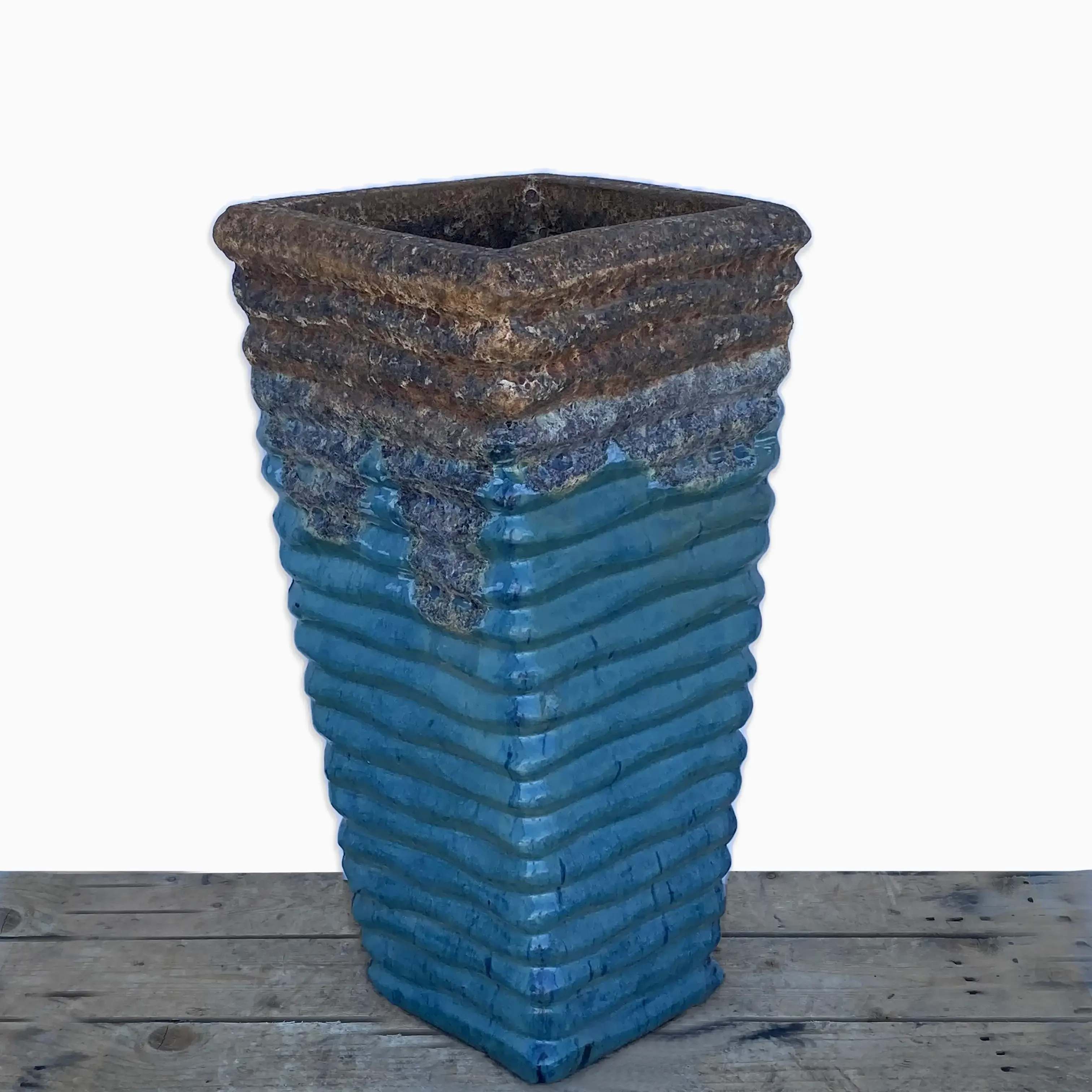 Ankor/Marble Ripple Wedge Planter - Handcrafted Pot for Stylish Home Decor - Indoor/Outdoor Use