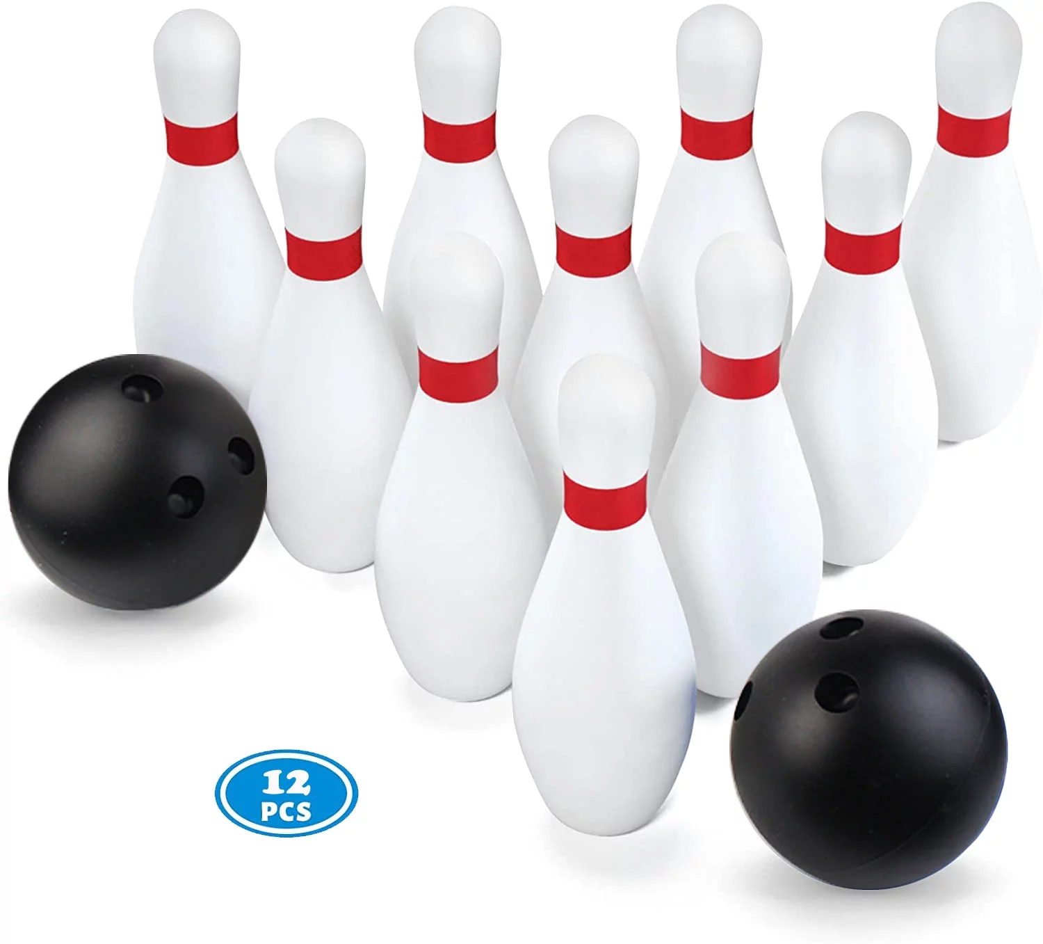 NimJoy Kids Bowling Set W/10 Pins & 2 Balls for 2-4 Toddler Indoor Outdoor Game, Small