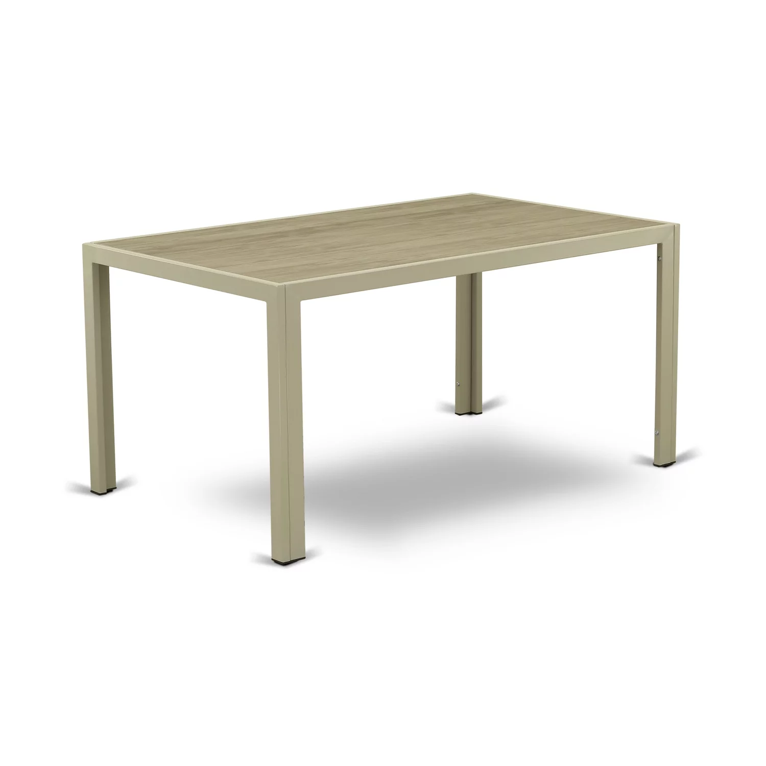 East West Furniture Jubi 5-piece Modern Metal Patio Set in Natural