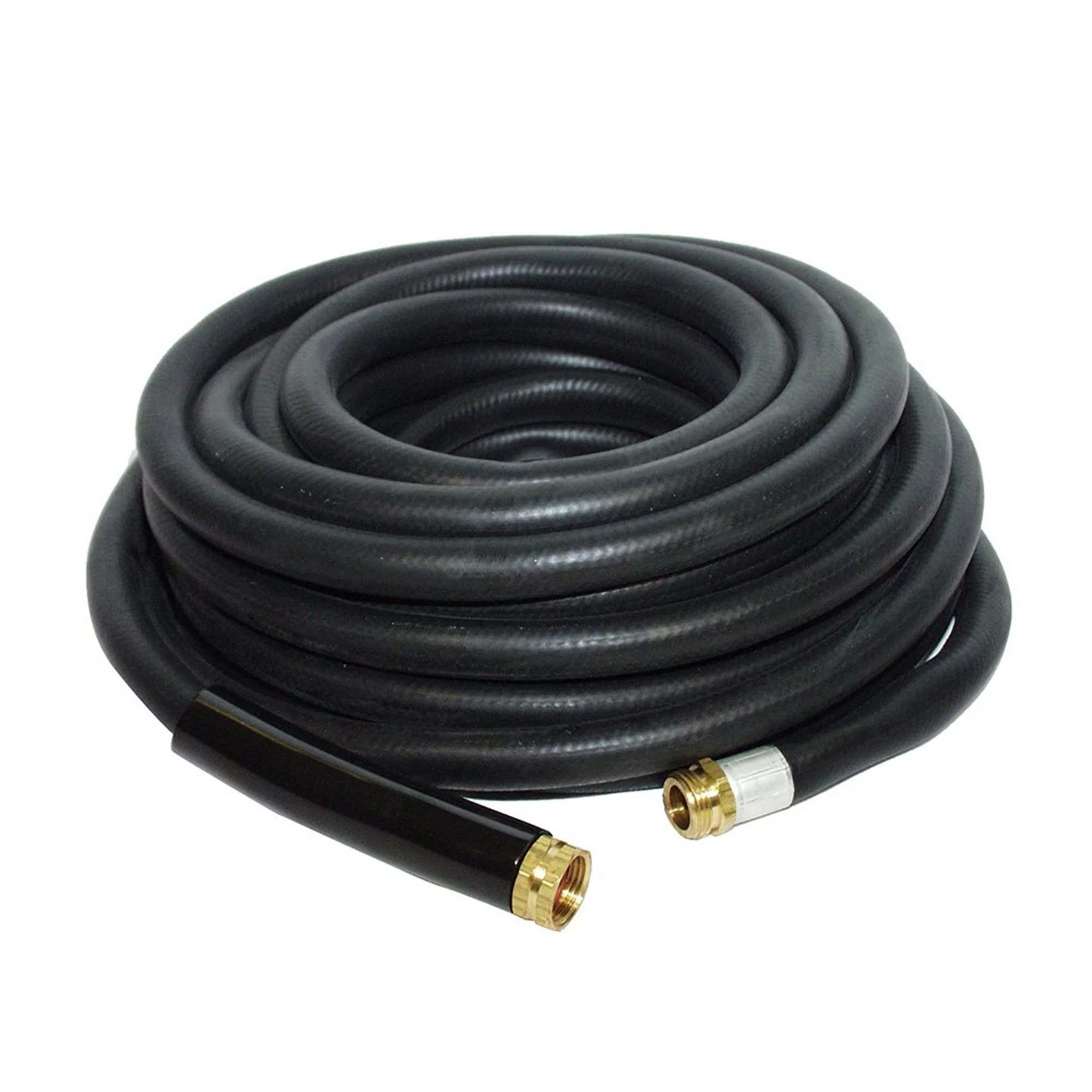 Apache 50 Ft Industrial Rubber Garden Water Hose w/ Brass Fittings (2 Pack)