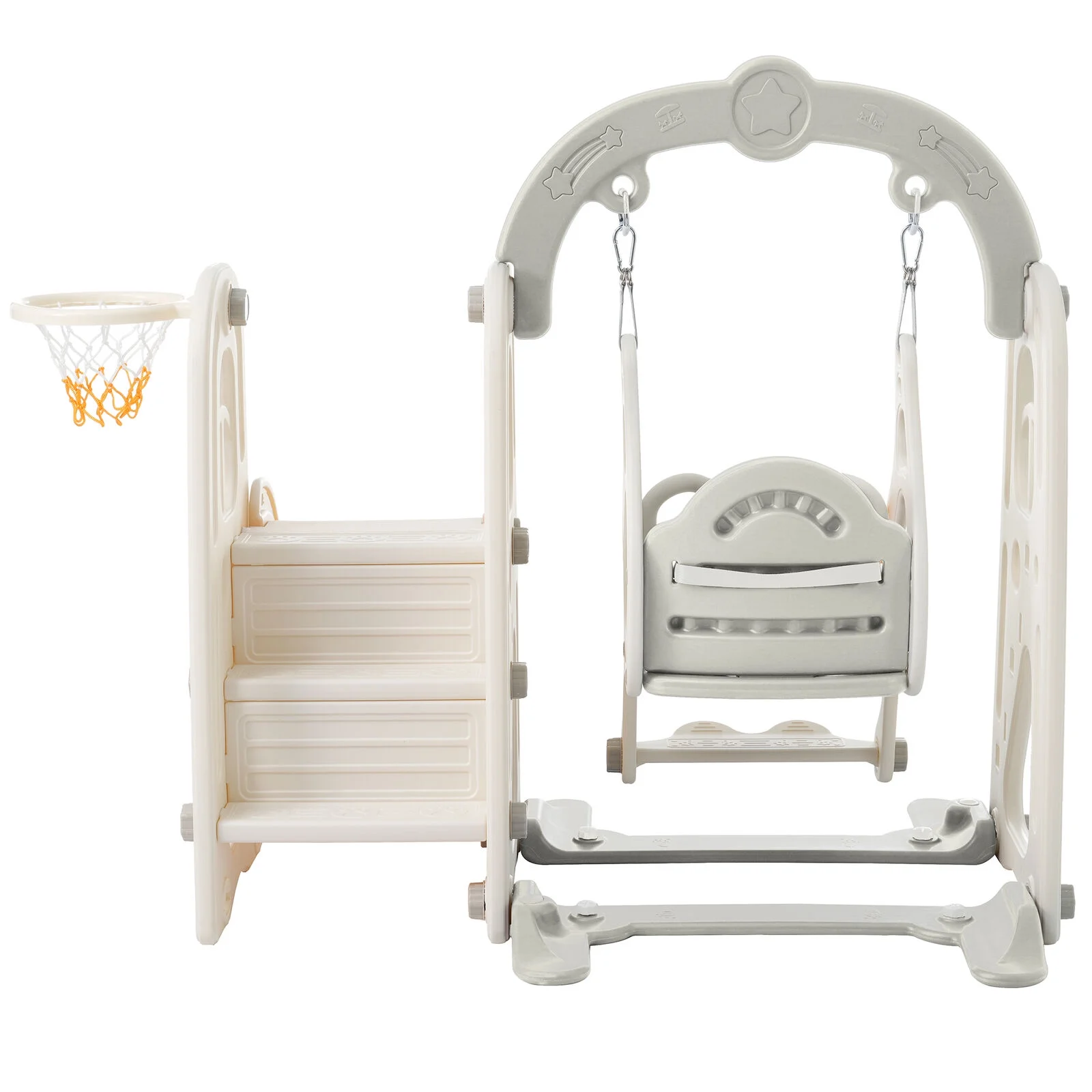 Toddler Slide Swing Set 3 in 1,Kid Playground Climber Slide Playset ball Hoop