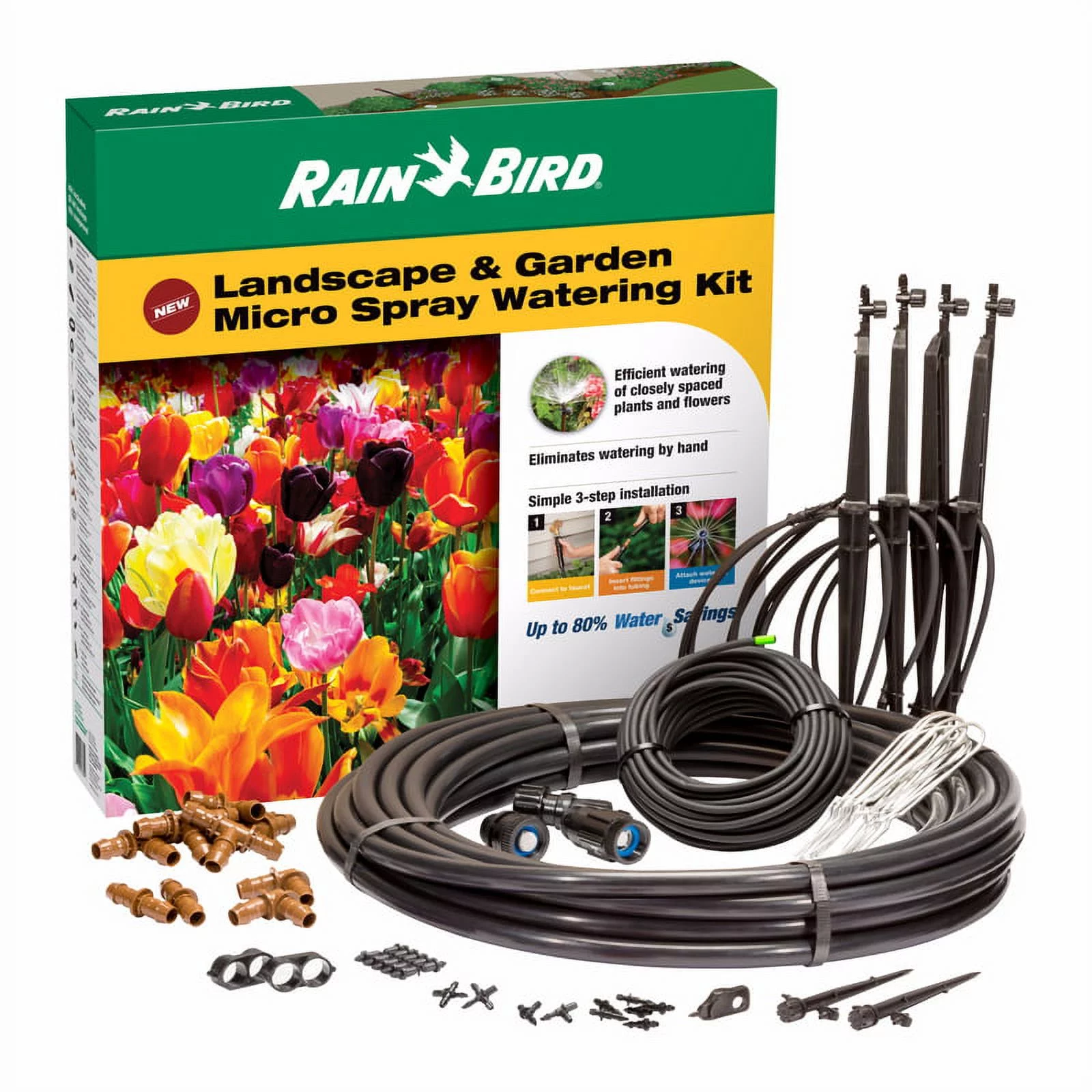 Rain Bird LNDDRIPKIT Drip Irrigation Landscape & Garden Watering 108 Piece Kit