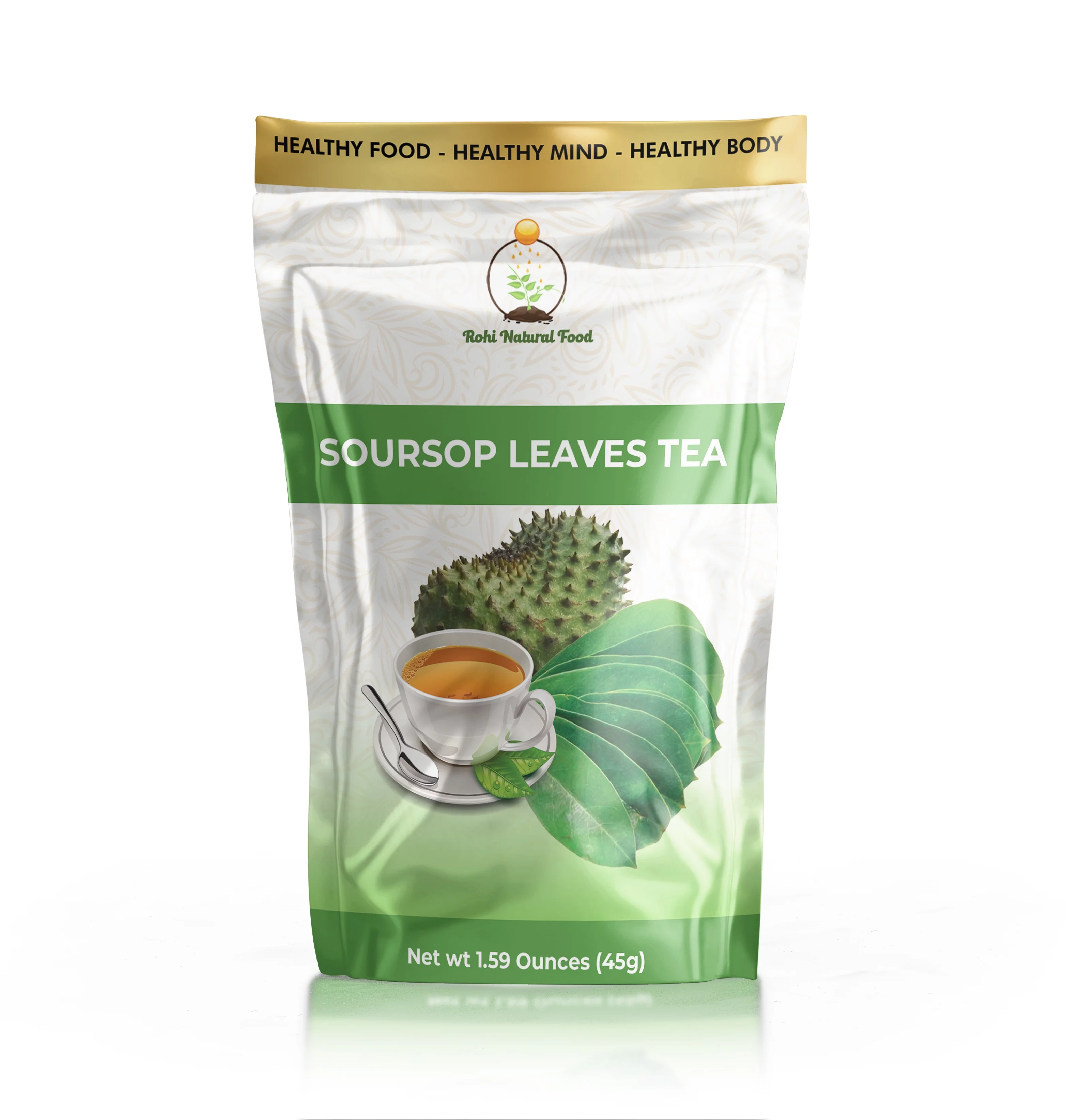 Rohi Natural Food Soursop Leaf Tea, 30 Count Tea Bags, Caffeine-Free | 100% Pure Soursop Leaves, Nothing Else Added. | Great For Digestion, Sleep Support Teas | Anti-Diarrhea Support